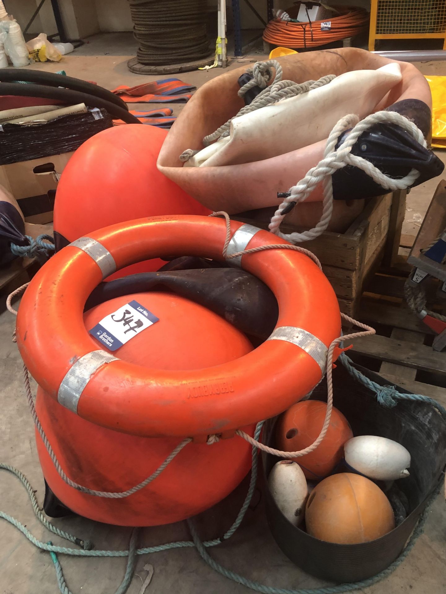 Quantity assorted floats, buoys and and rope access ladder, as lotted - Image 2 of 3
