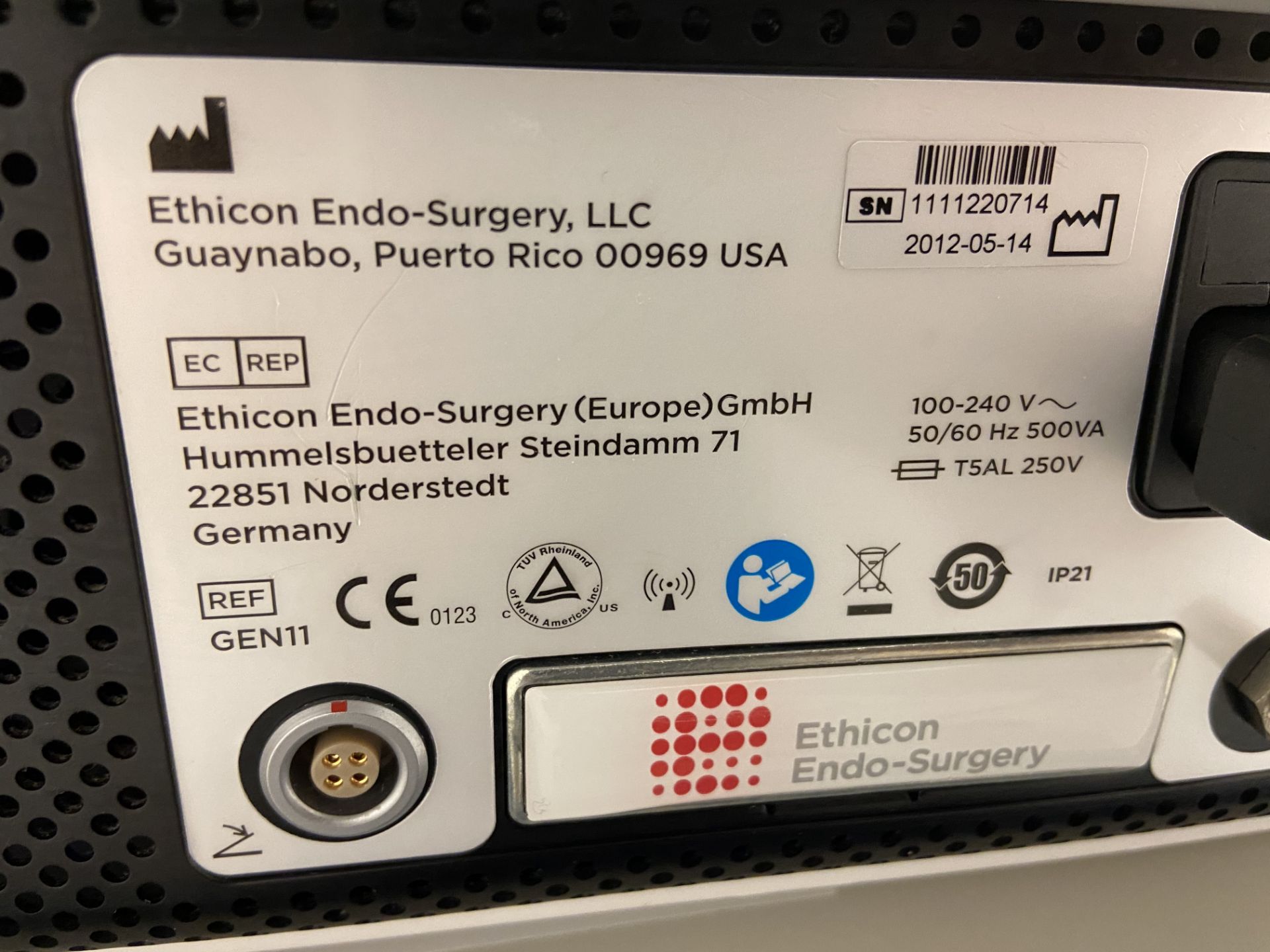 Ethicon Endo-surgery Gen II generator, S/No 1111220714 (2014) - in Small Animal Clinic Operating - Image 2 of 2