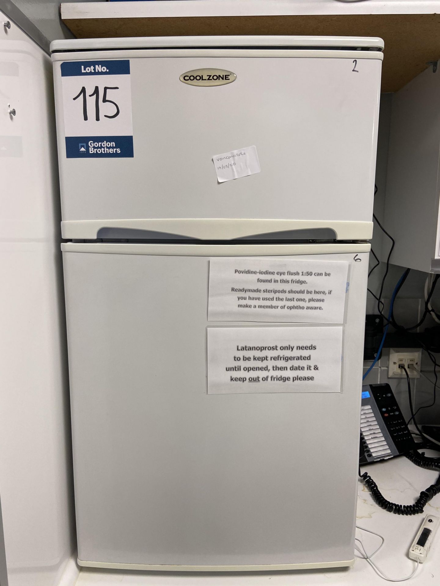 Coolzone (no model) fridge/freezer 480mm x 850mm x 550mm - in Small Animal Clinic GA area