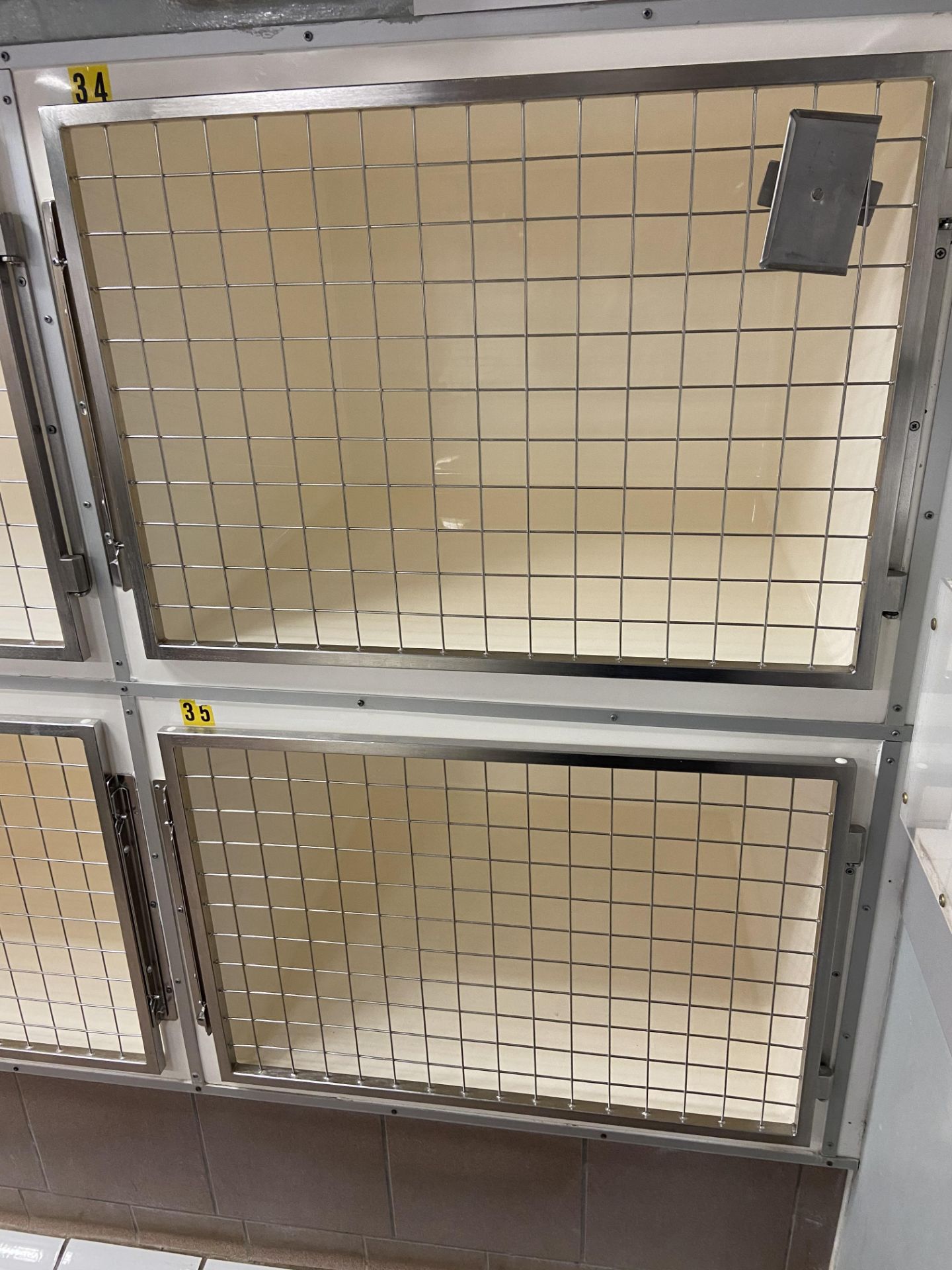 Geeling Ltd, Bank of 8 feline recovery cage kennels with wire cage doors, internal size 810mm x - Image 2 of 2