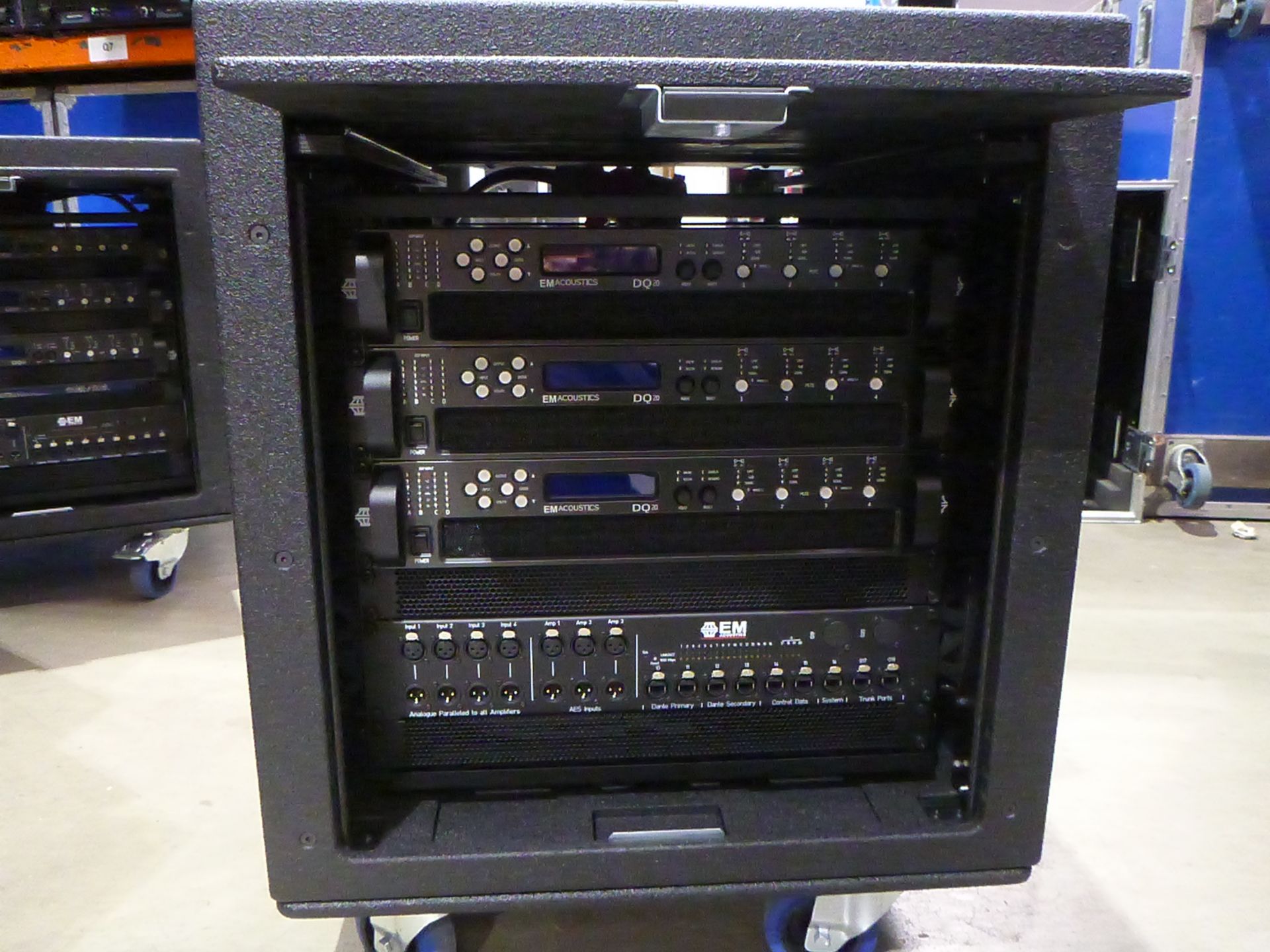 EM Acoustics DQ Rack Touring Amplifier Rack, To include 3 off DQ20 4 (12) Chnl power amplifiers, 1