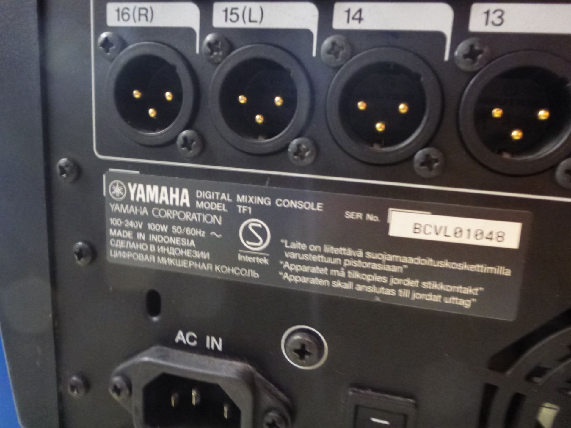 Yamaha TF1 32 Channel Digital Audio Mixing Desk, S/N BCVL01048, In flight case with power supply - Image 6 of 7