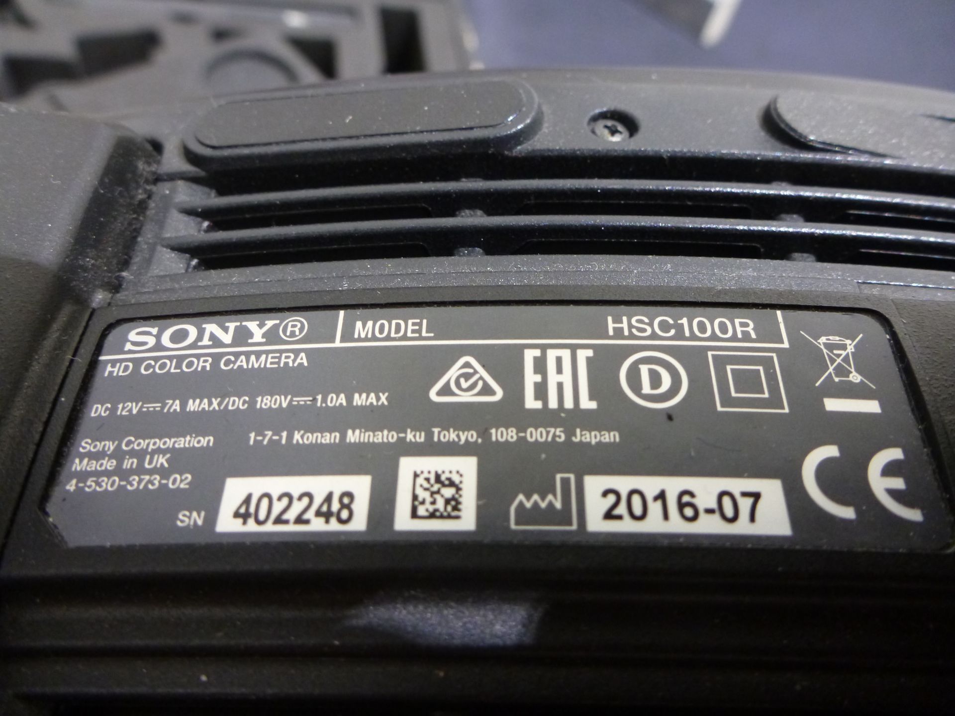 Sony HD Colour Broadcast Camera, Model HSC100R, S/N 402248, YOM 2016, Camera includes Canon HDTV - Image 9 of 25