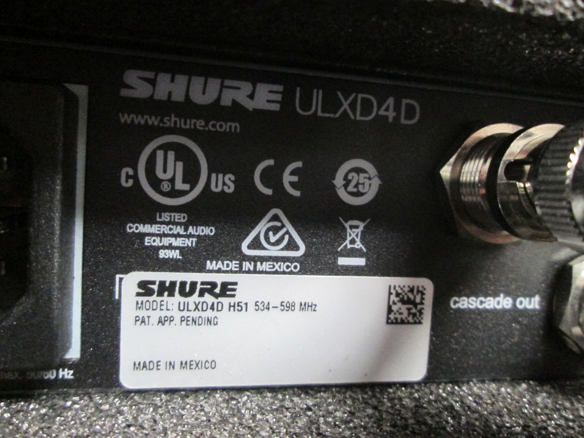 Shure ULXD4D Radio System in Handbag (Qty 2) To include 1 x ULXD4D digital wireless receiver (H51 - Image 5 of 10