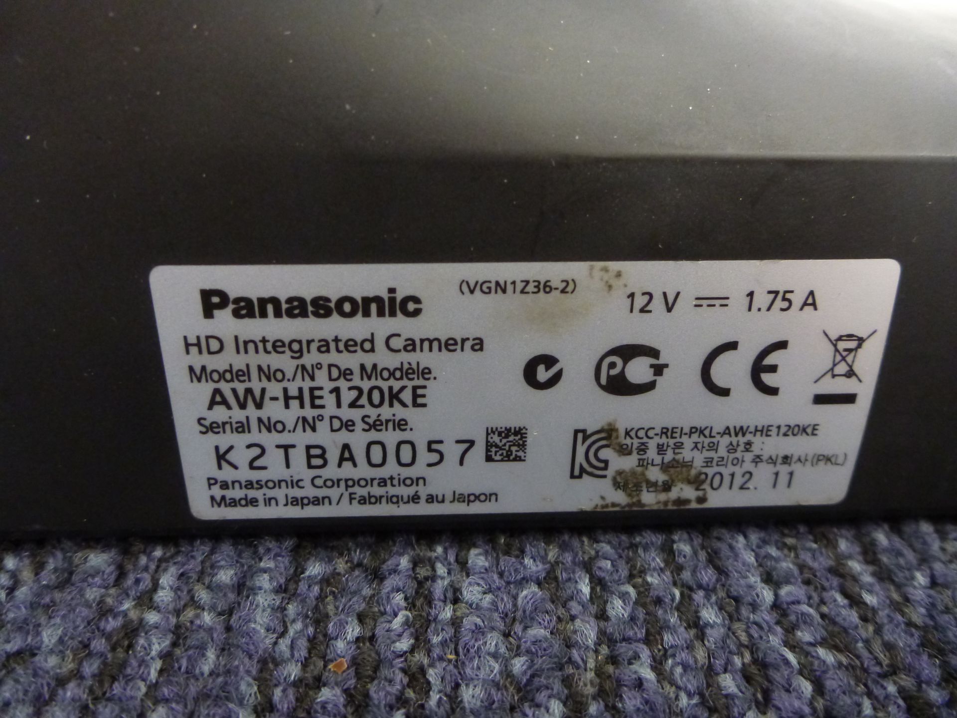 Panasonic HD Integrated Hot Head Camera, Model AW-HE120KE, S/N K2TBA0057, YOM 2012, In flight case - Image 5 of 8