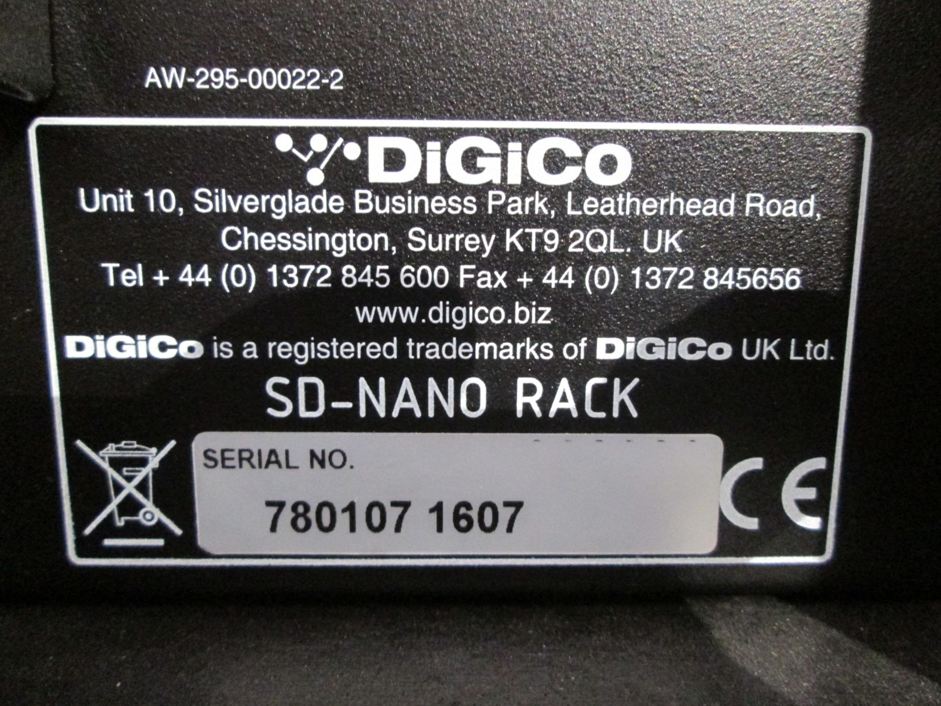 DigiCo SD-Nano Rack Input / Output Frame (2 slot). S/N 780107 1607 - Image 7 of 8