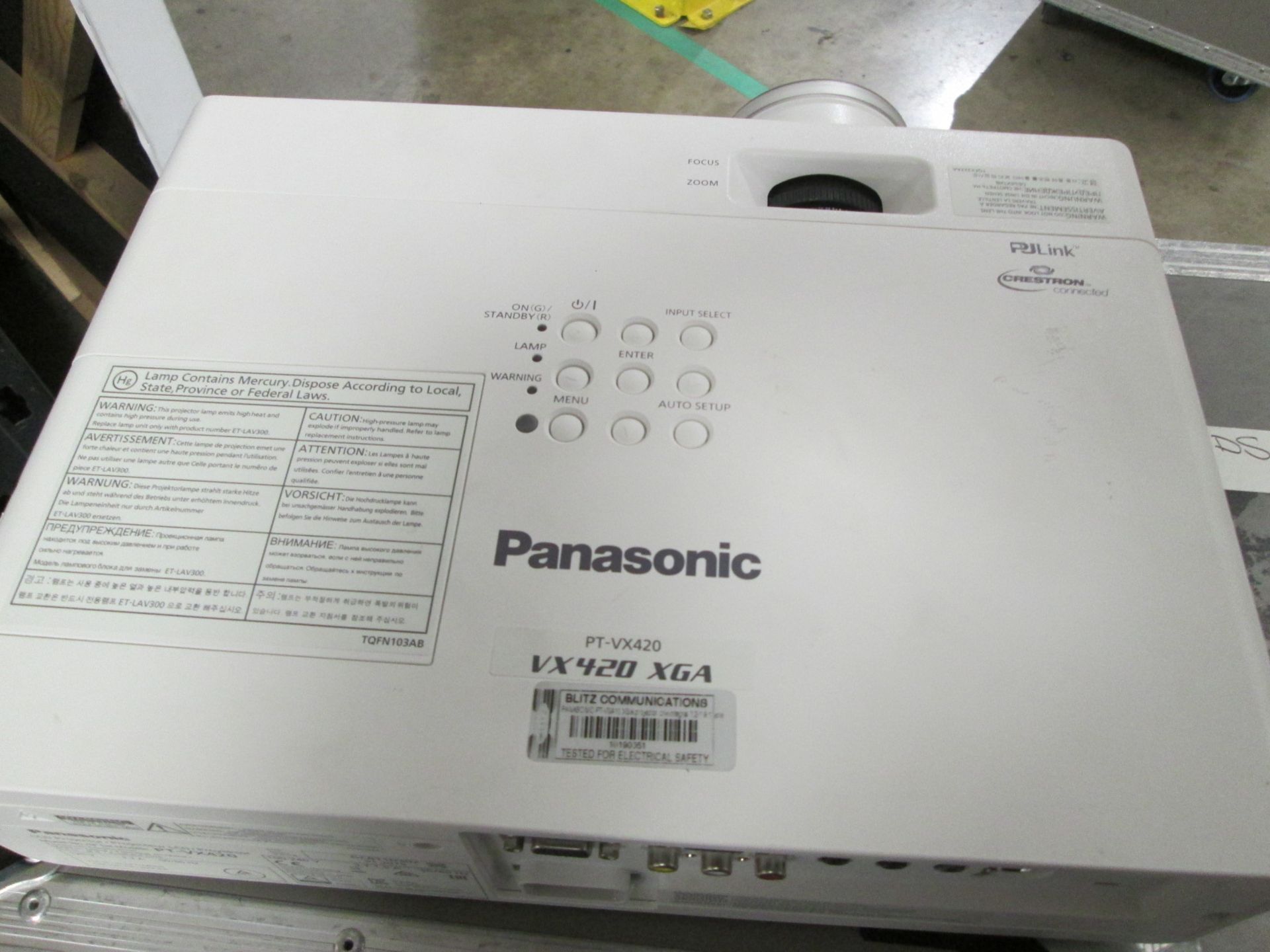 Panasonic PT-VX420 LCD Projector, S/N DC8110320, YOM 2018, In flight case - Image 2 of 6