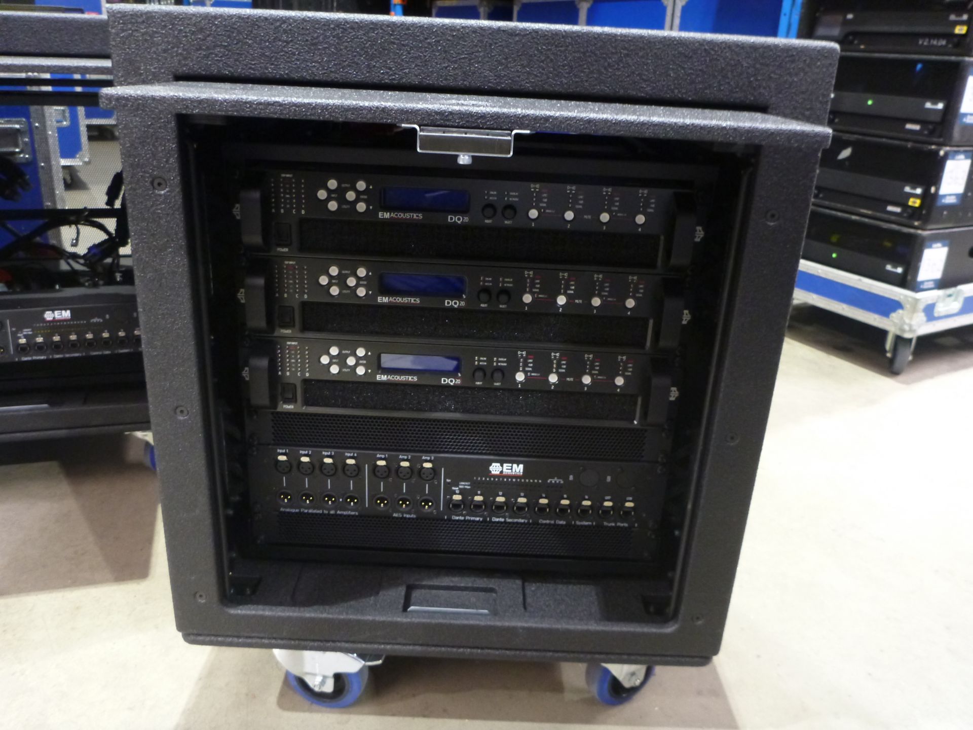 EM Acoustics DQ Rack Touring Amplifier Rack, To include 3 off DQ20 4 (12) Chnl power amplifiers, 1