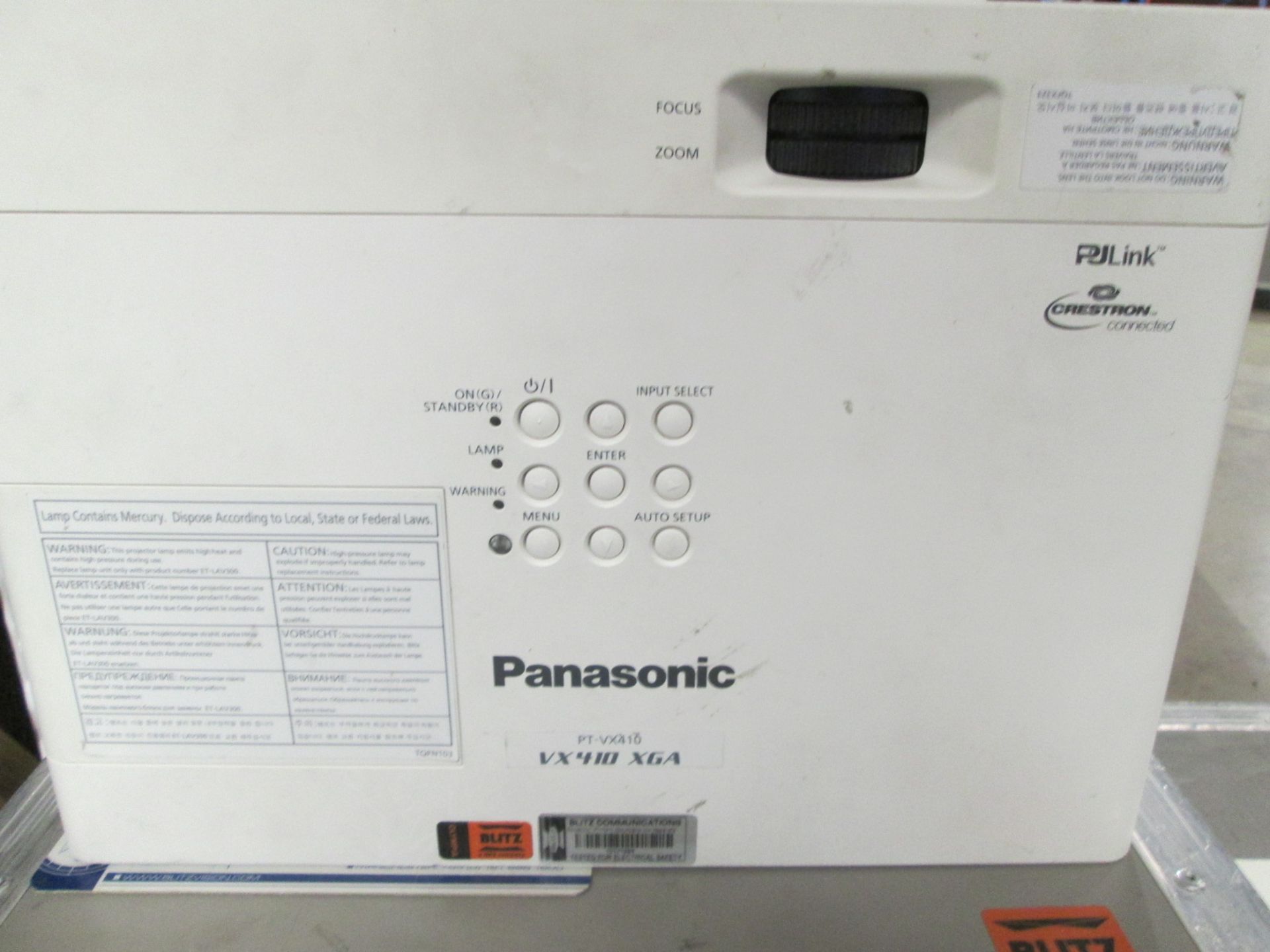 Panasonic PT-VX410Z LCD Projector, S/N DC4640030, YOM 2014, In flight case - Image 3 of 7