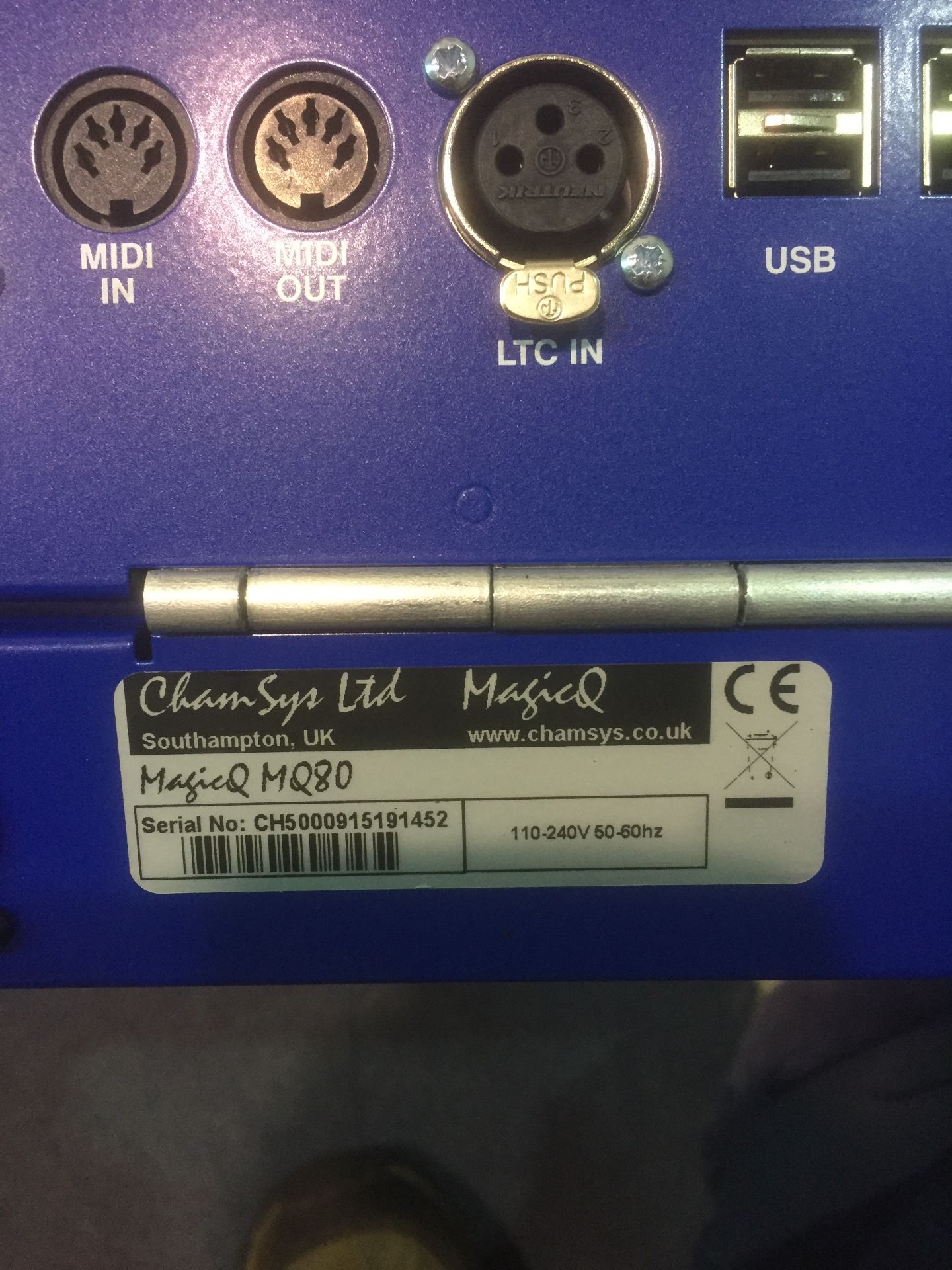 Chamsys MagicQ MQ80 compact lighting console, S/N CH5 000915191452, with power lead and flight case - Image 2 of 3