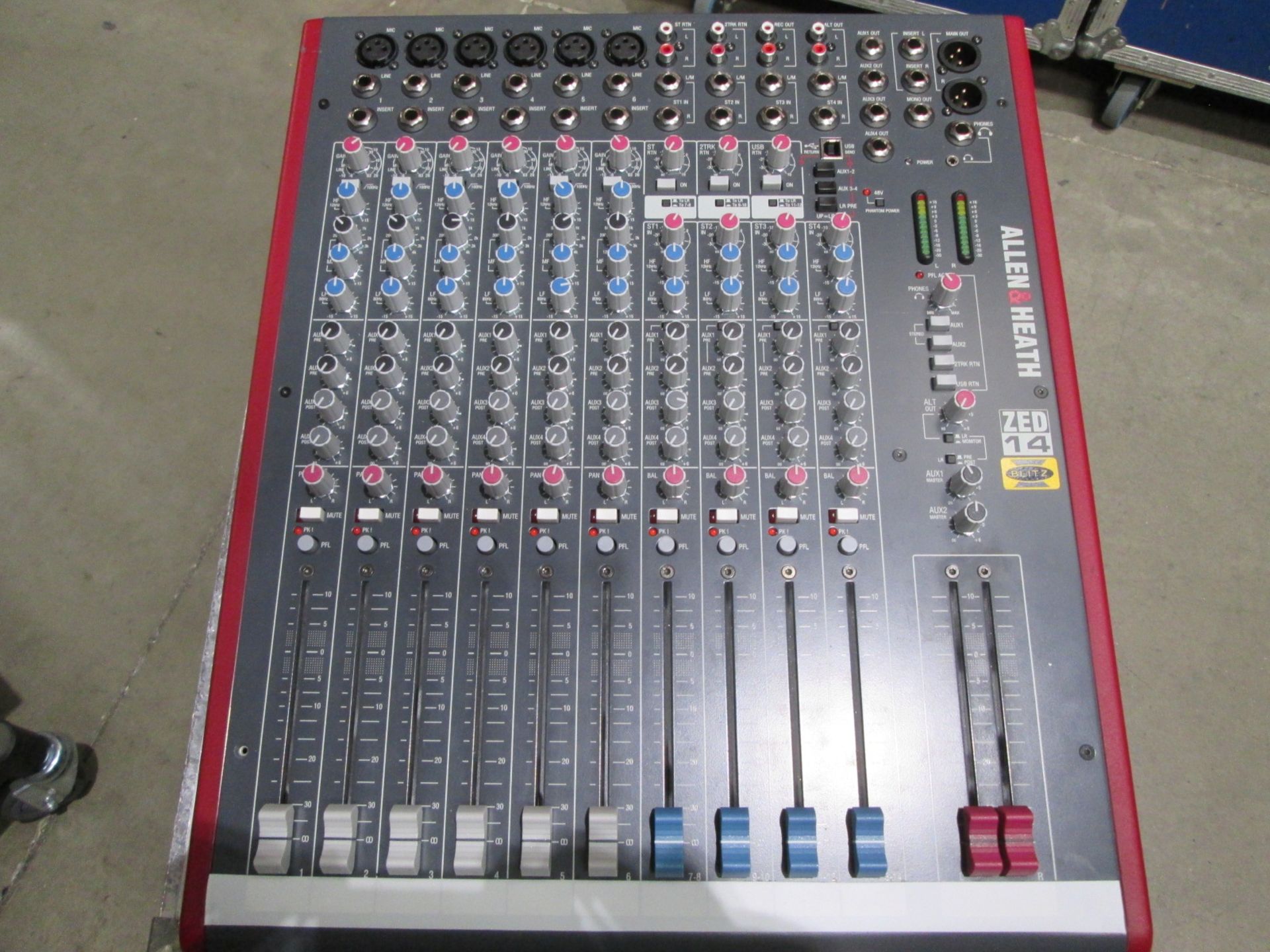 Allen & Heath Zed 14 Mixing Desk (6 x mono / 4 x stereo) S/N Z142X 446714. In flight case with - Image 2 of 6