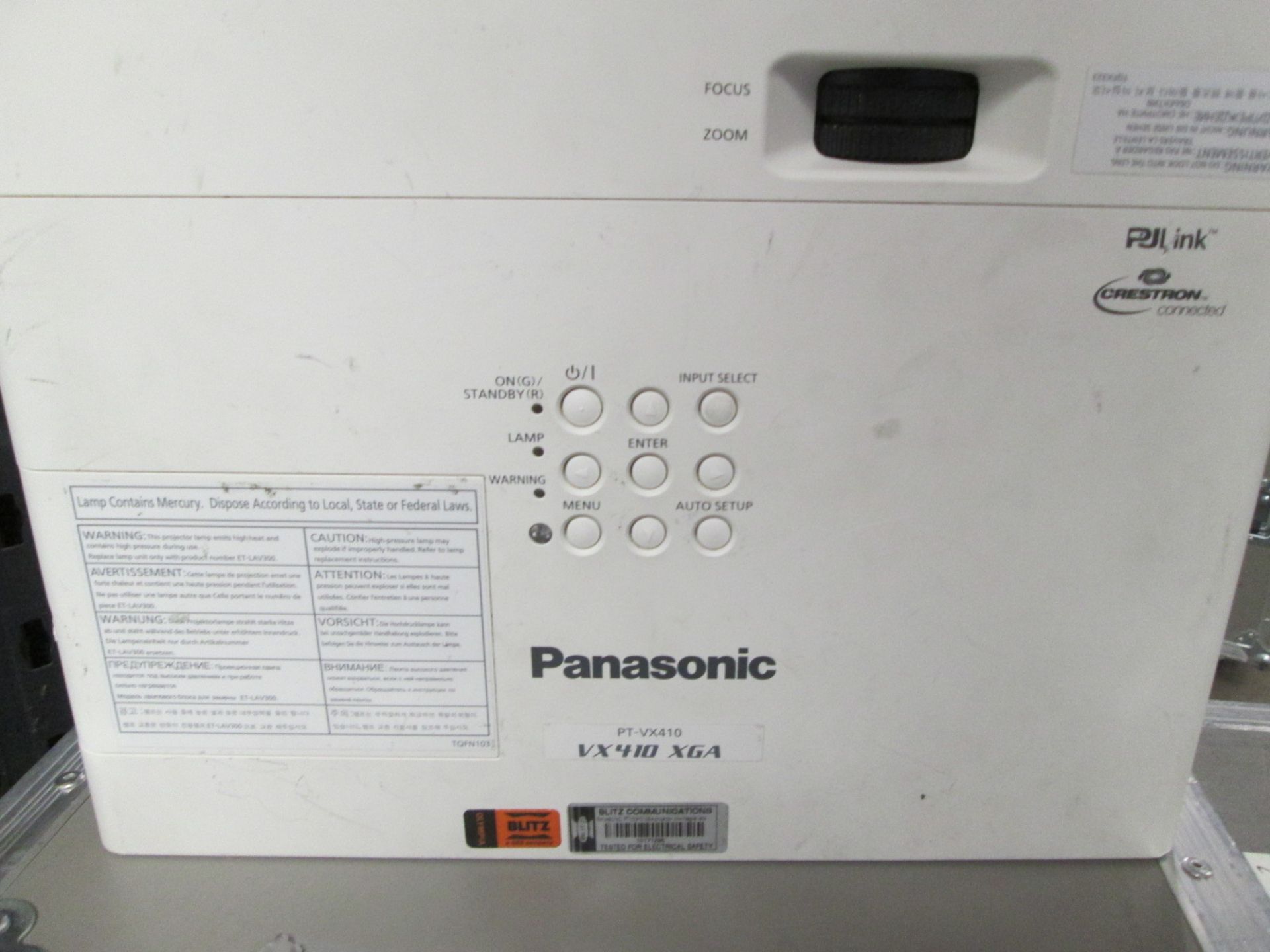 Panasonic PT-VX410Z LCD Projector, S/N DC4640048, YOM 2014, In flight case - Image 3 of 7