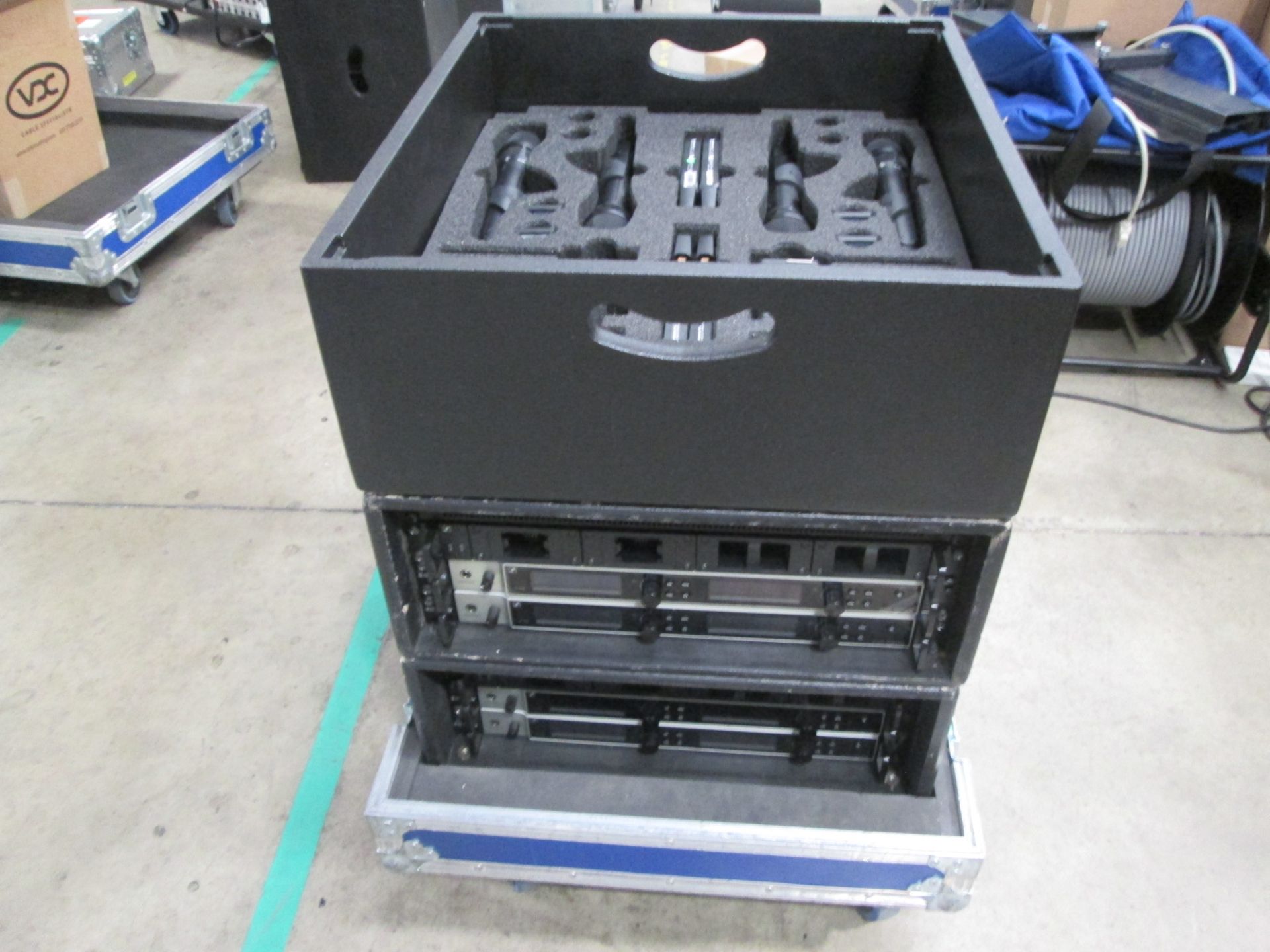 Sennheiser EM 6000 Dante Radio Rack. To include 4 x digital 2 channel UHF receivers, 4 x