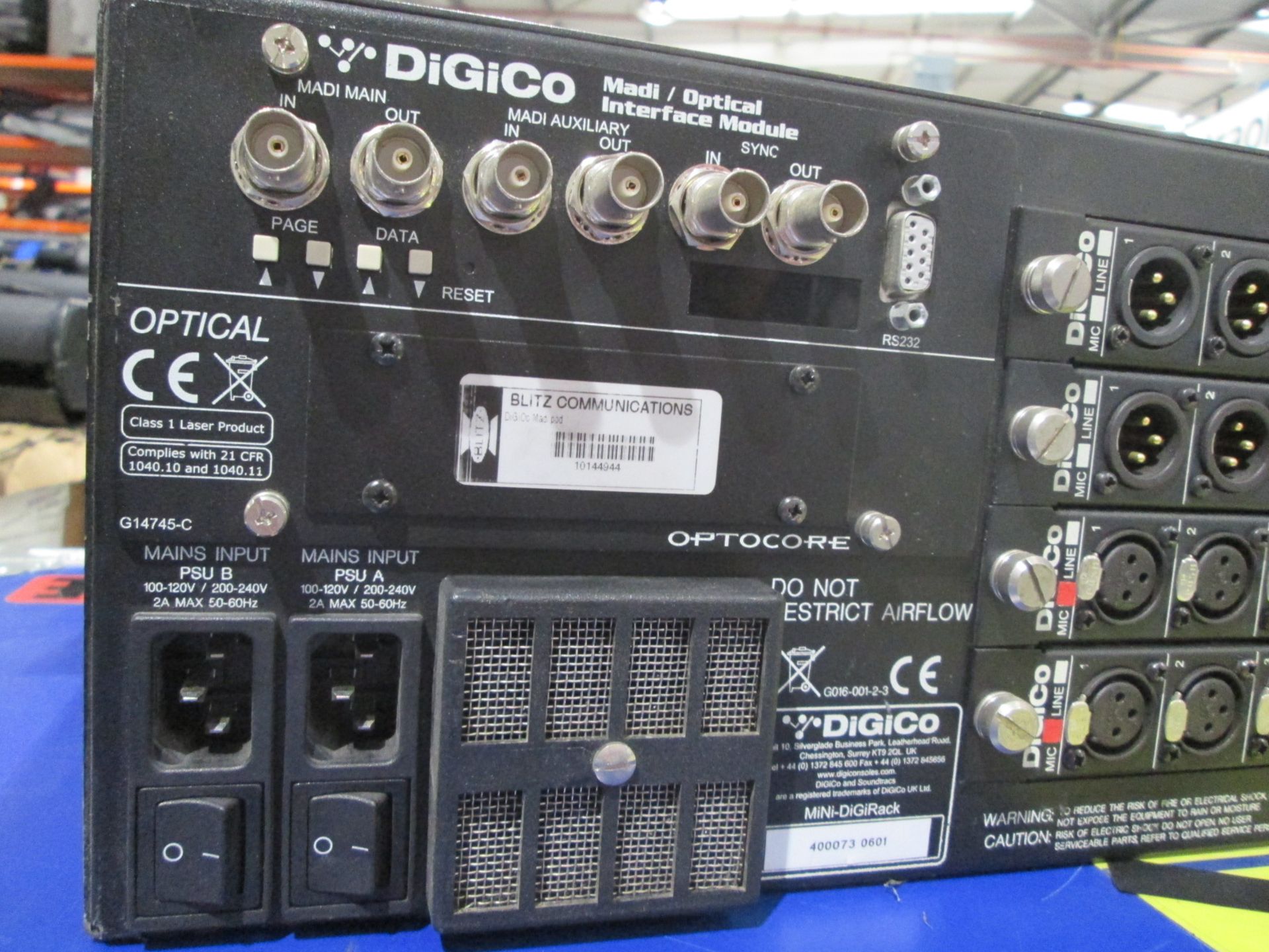 DigiCo MiNi-Rack Input / Output Frame. S/N 400073 0601 - Image 5 of 6