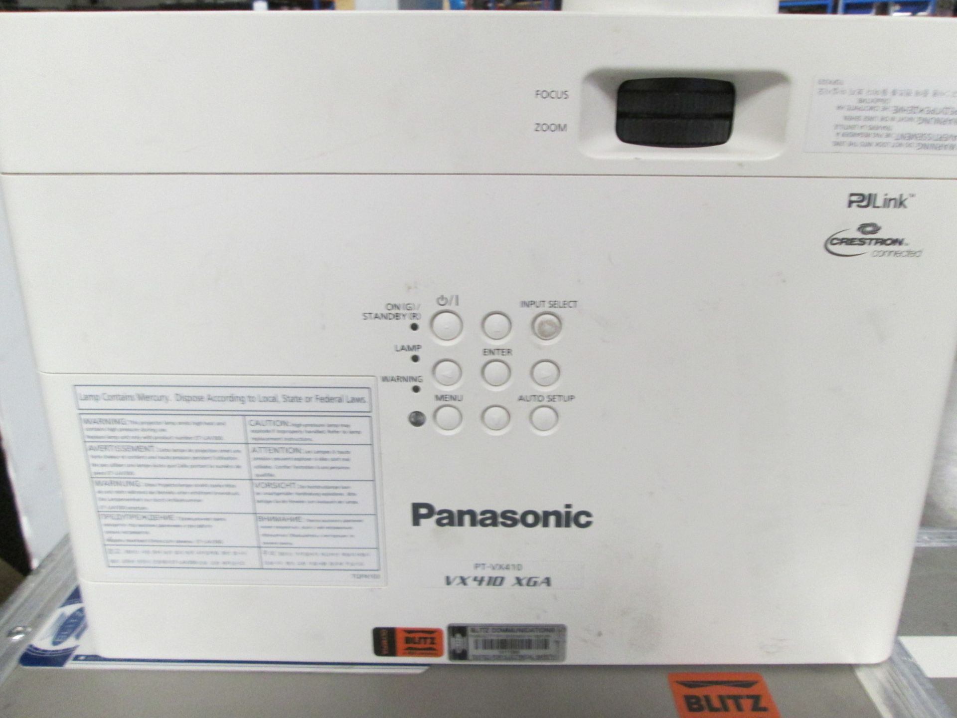 Panasonic PT-VX410Z LCD Projector, S/N DC4640045, YOM 2014, In flight case - Image 3 of 6