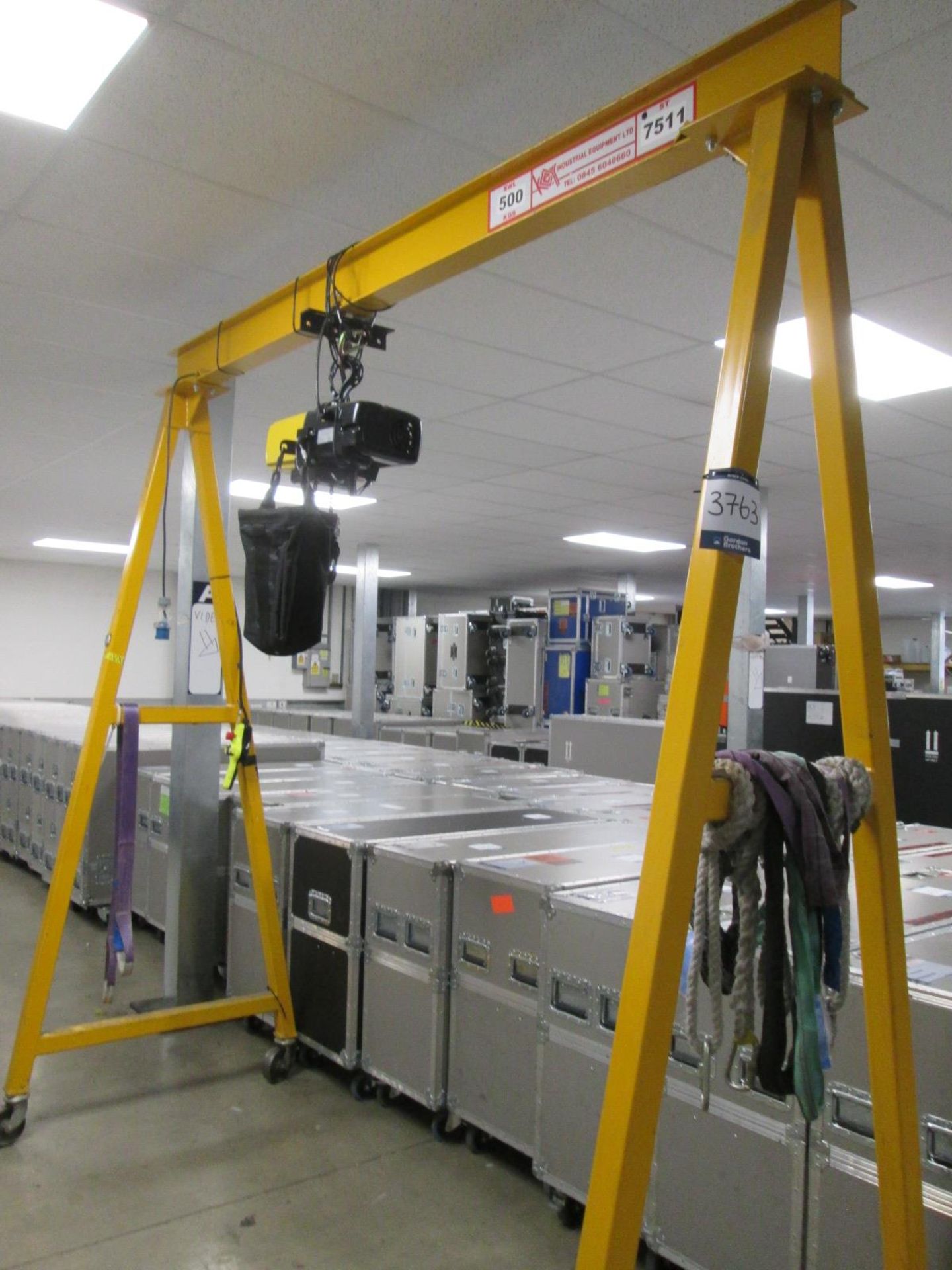 Industrial Equipment Ltd A Frame Gantry Hoist, Fitted with GIS 250/500 kg electric pendant - Image 2 of 11