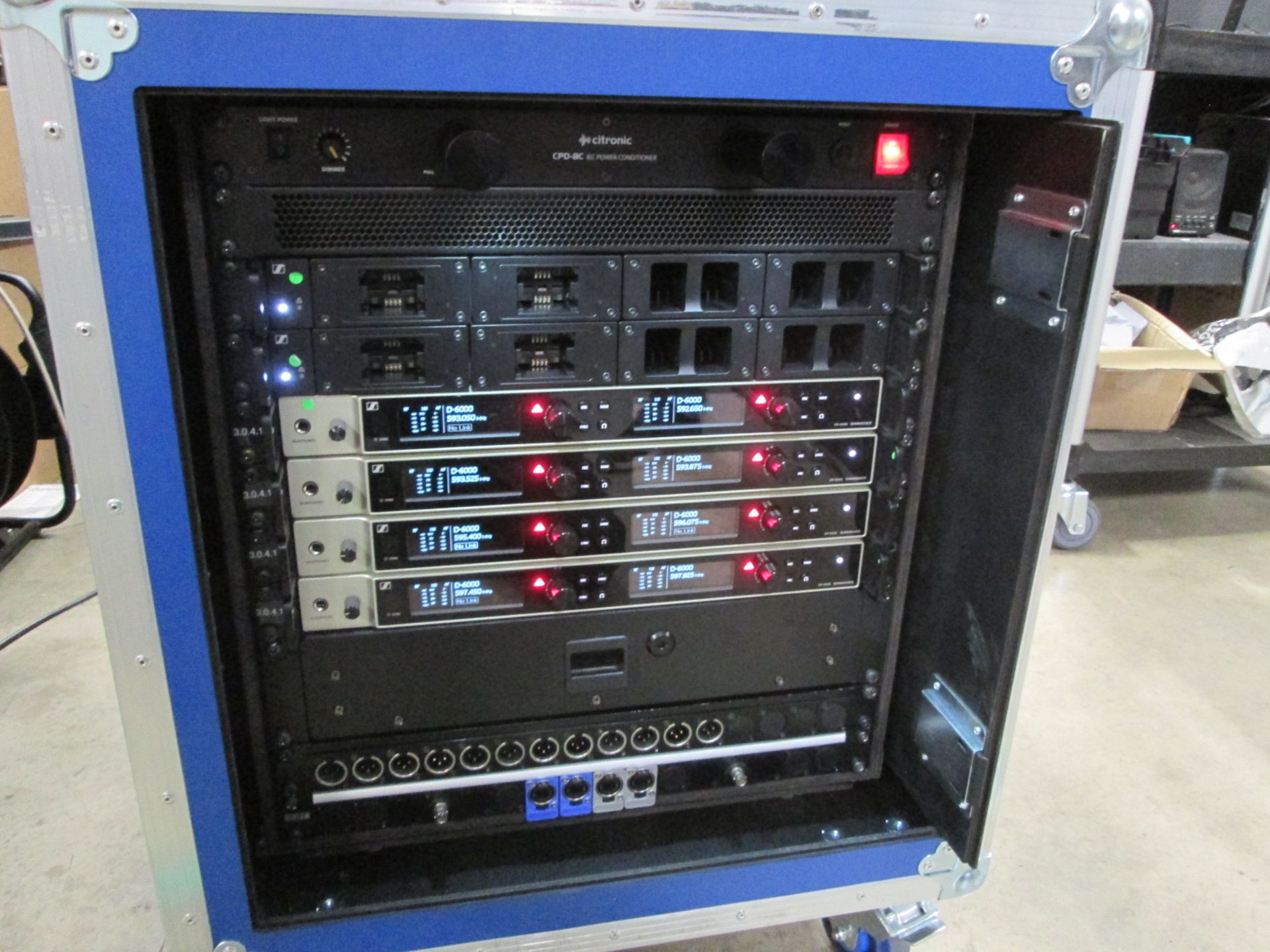 Sennheiser EM 6000 Dante Radio Rack. To include 4 x digital 2 channel UHF receivers, 4 x