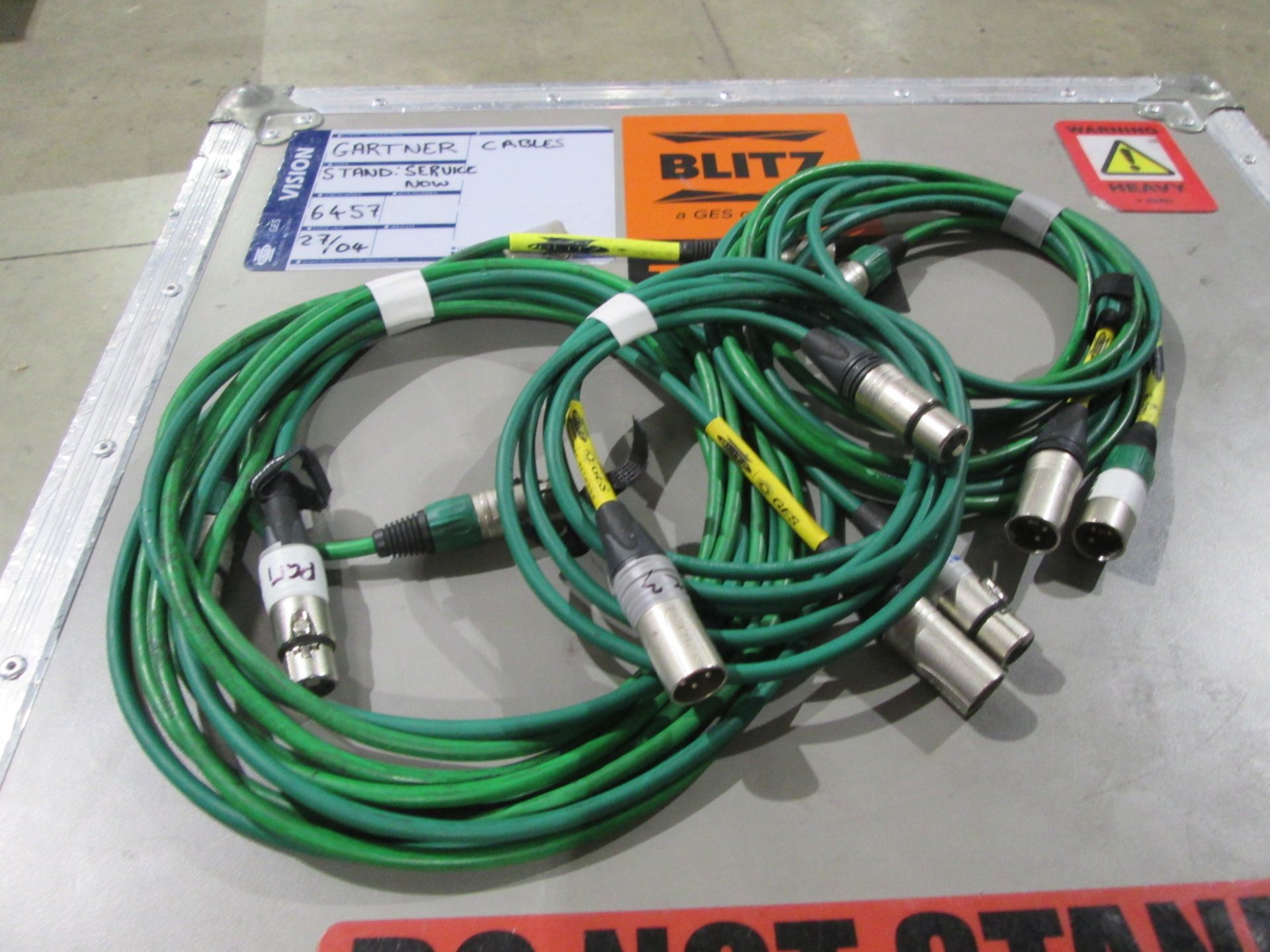 XLR 3 Pin 2.5 Metre Green Male to Female Sound Cable (Qty 10)