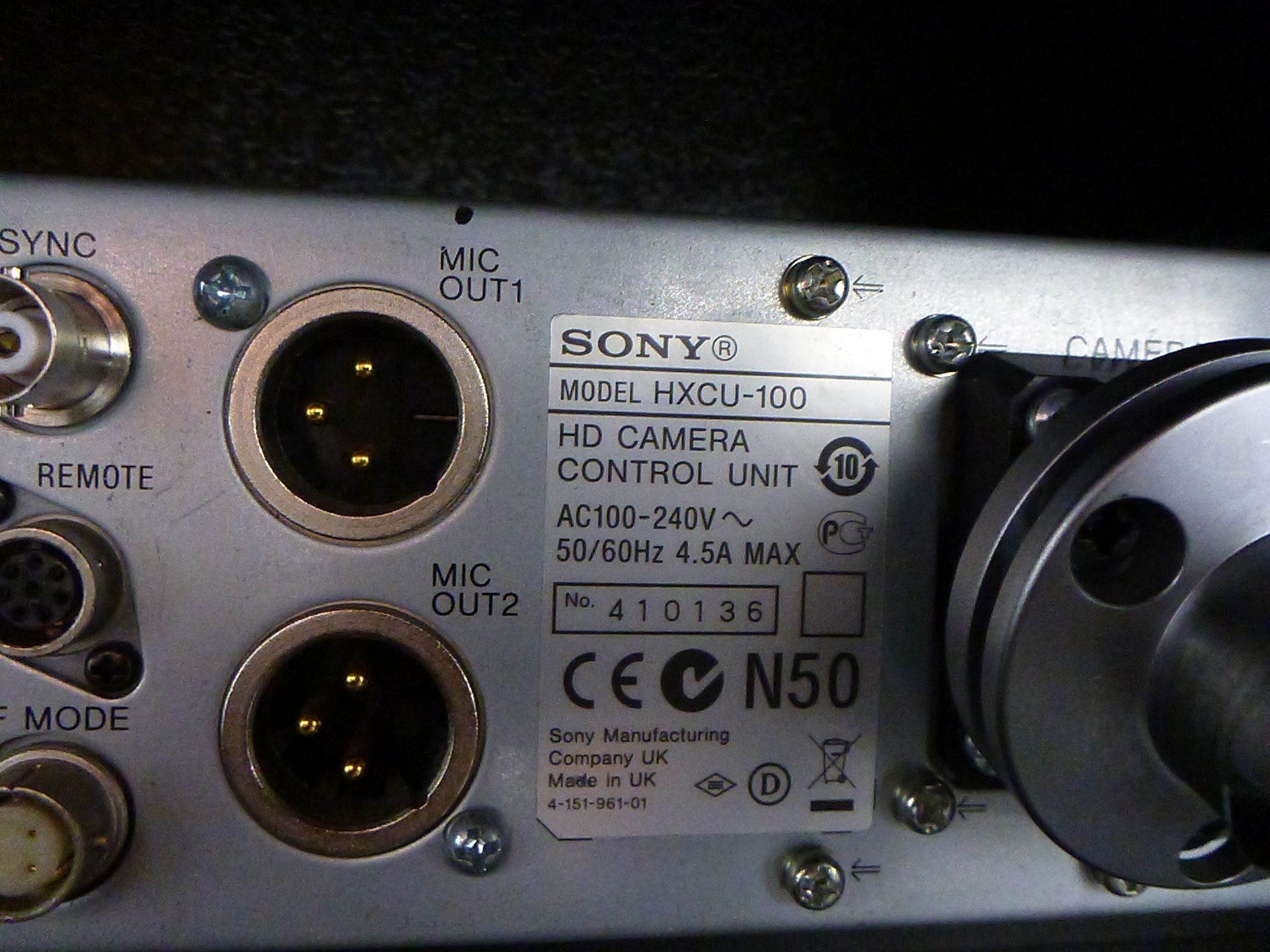 Sony HD Colour Broadcast Camera, Model HXC-100, S/N 40979, Camera includes Canon HDTV zoom lens ( - Image 22 of 28