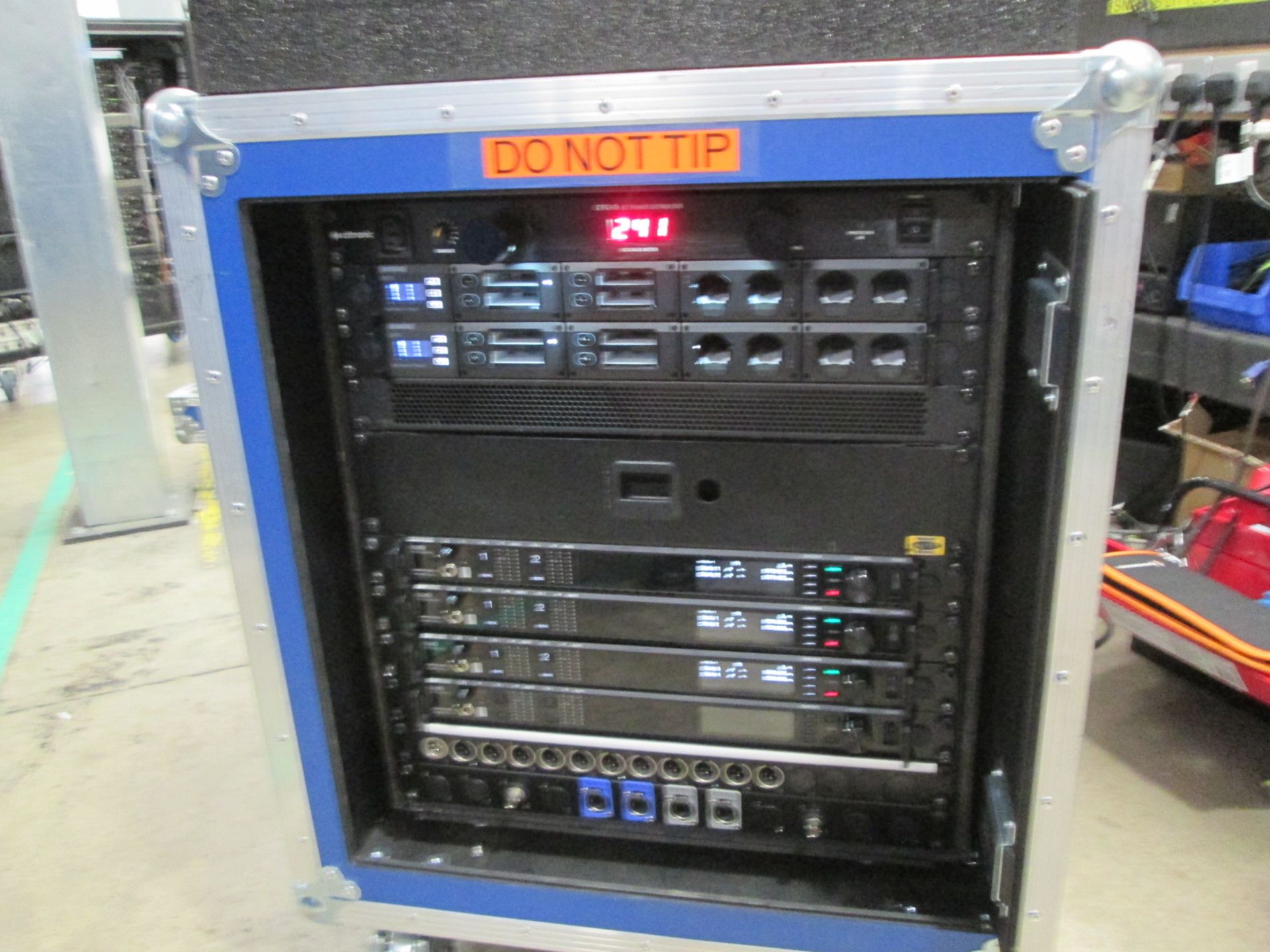 Shure Axiant Digital Radio Rack. To include 4 x AD4D 2 channel digital receivers (470.636 MHz), 4