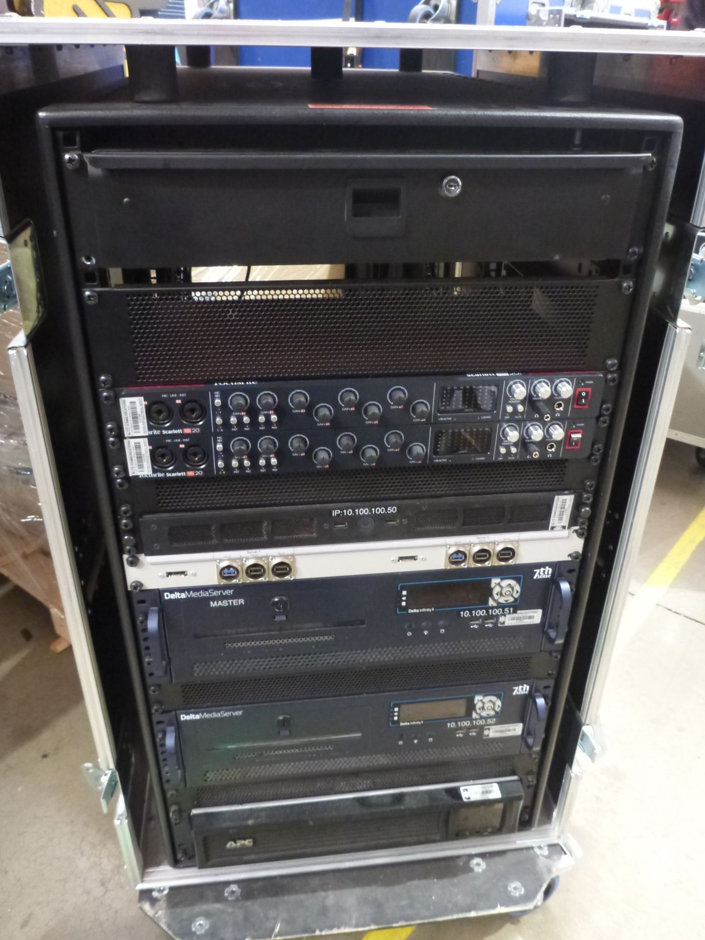 7th Sense Media Server, To include in flight case 7th Sense Delta Media Servers (Qty 2) APC UPS