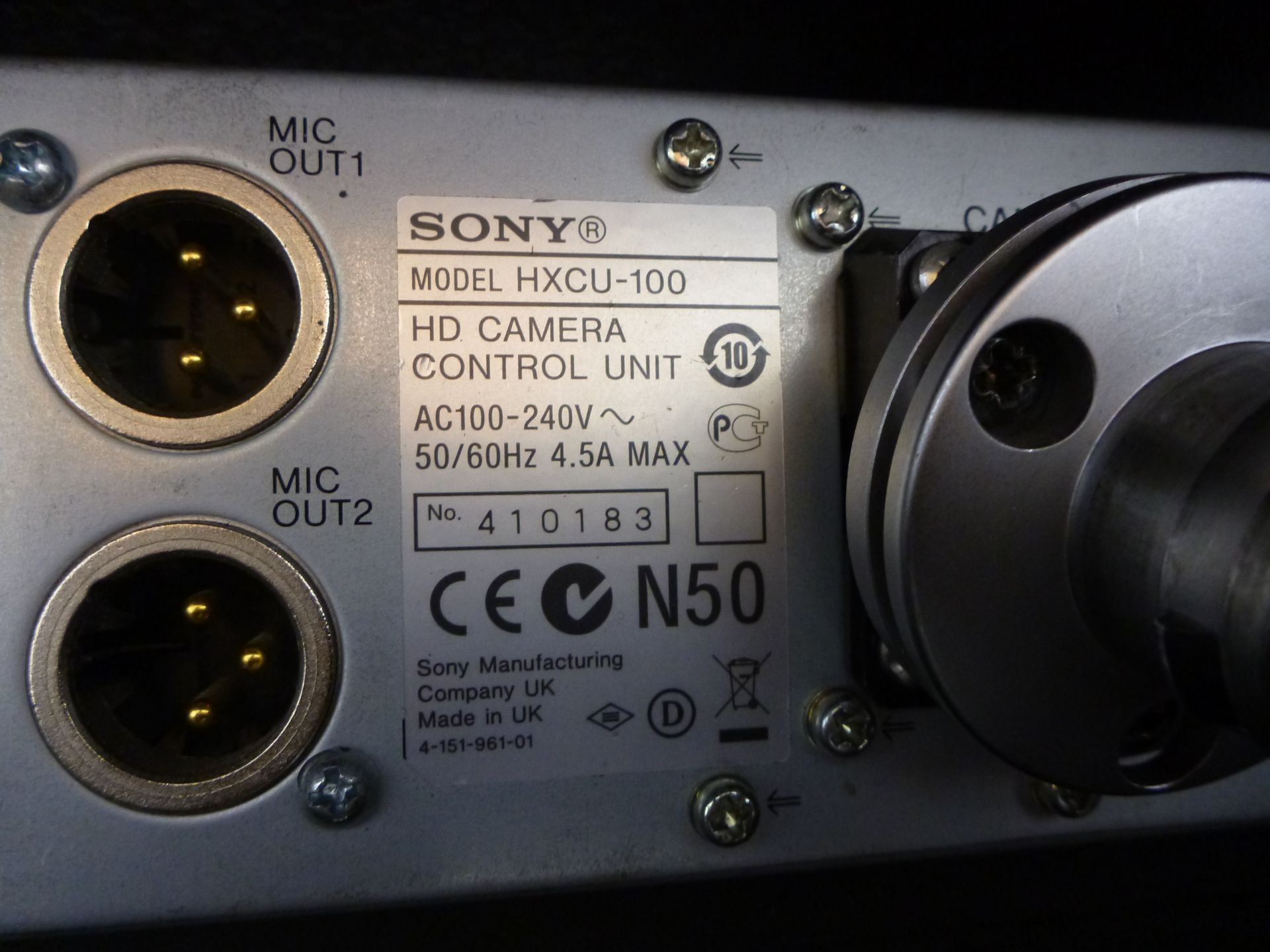Sony HD Colour Broadcast Camera, Model HXC-100, S/N 40246, Camera includes Canon HDTV zoom lens ( - Image 24 of 27