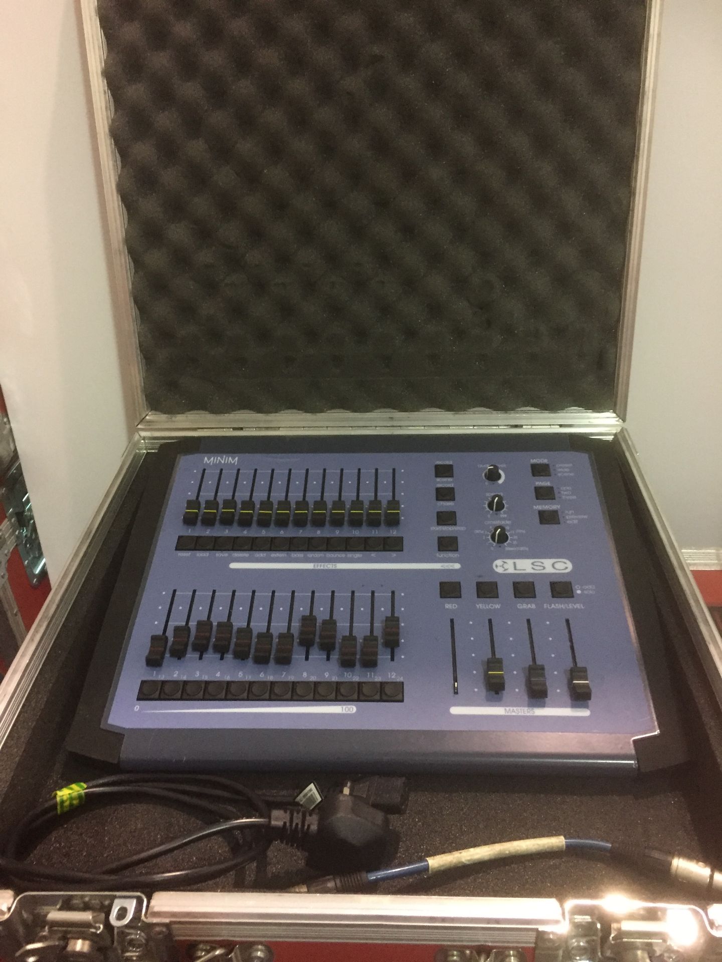 LSC Minim lighting console with 2 x 12 faders, S/N 56736, including lead/adaptors and flight case