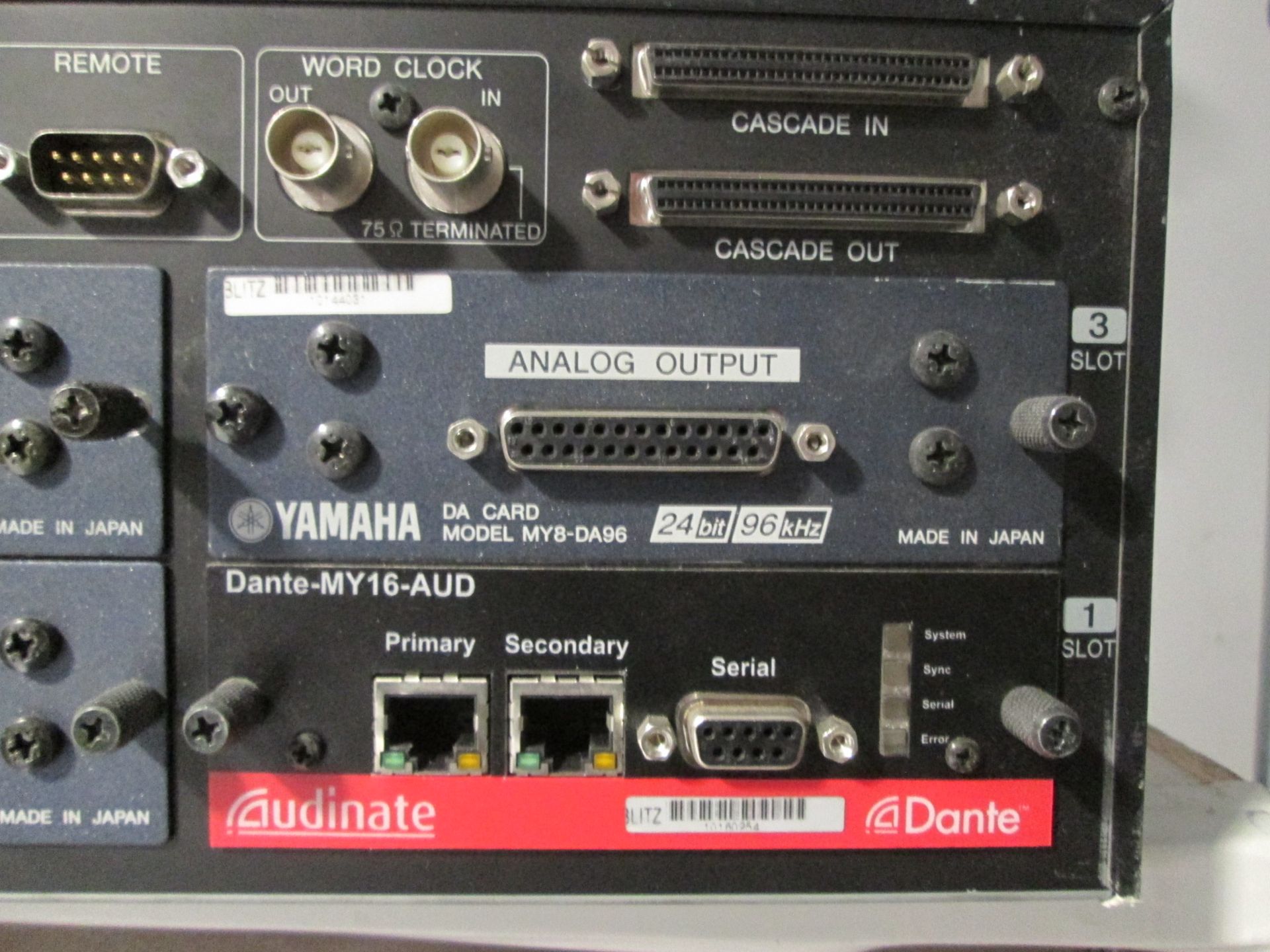 Yamaha DME64N Digital Mixing Engine with Spare Cards, Includes Yamaha DA 824 DA Conveter - Image 6 of 11