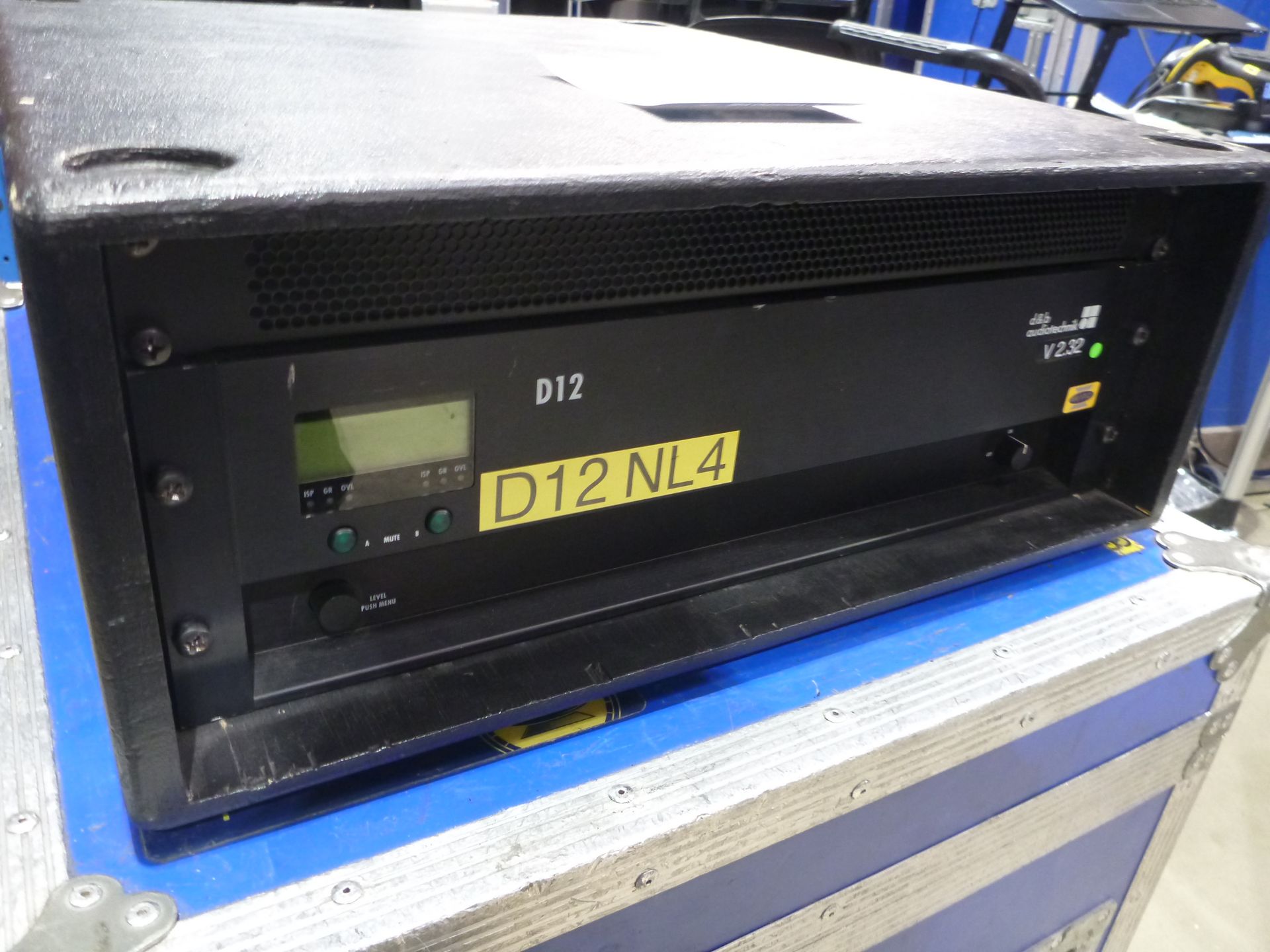 D & B Audiotecknik D12 NL4 2 Chnl Power Amplifier. Mounted in rack mount box, 13A to powercon cable. - Image 2 of 4