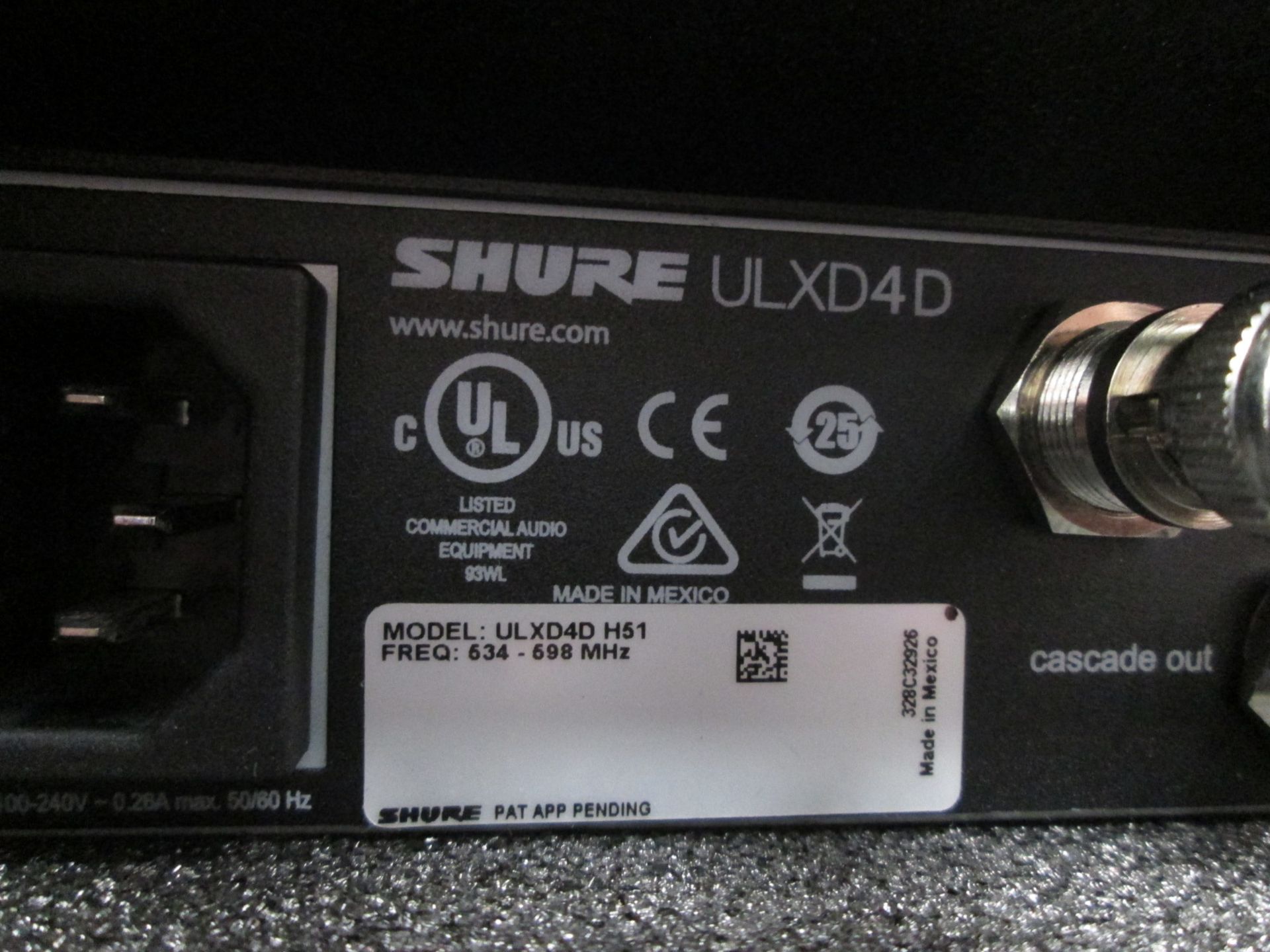 Shure ULXD4D Radio System in Handbag (Qty 2) To include 1 x ULXD4D digital wireless receiver (H51 - Image 5 of 11