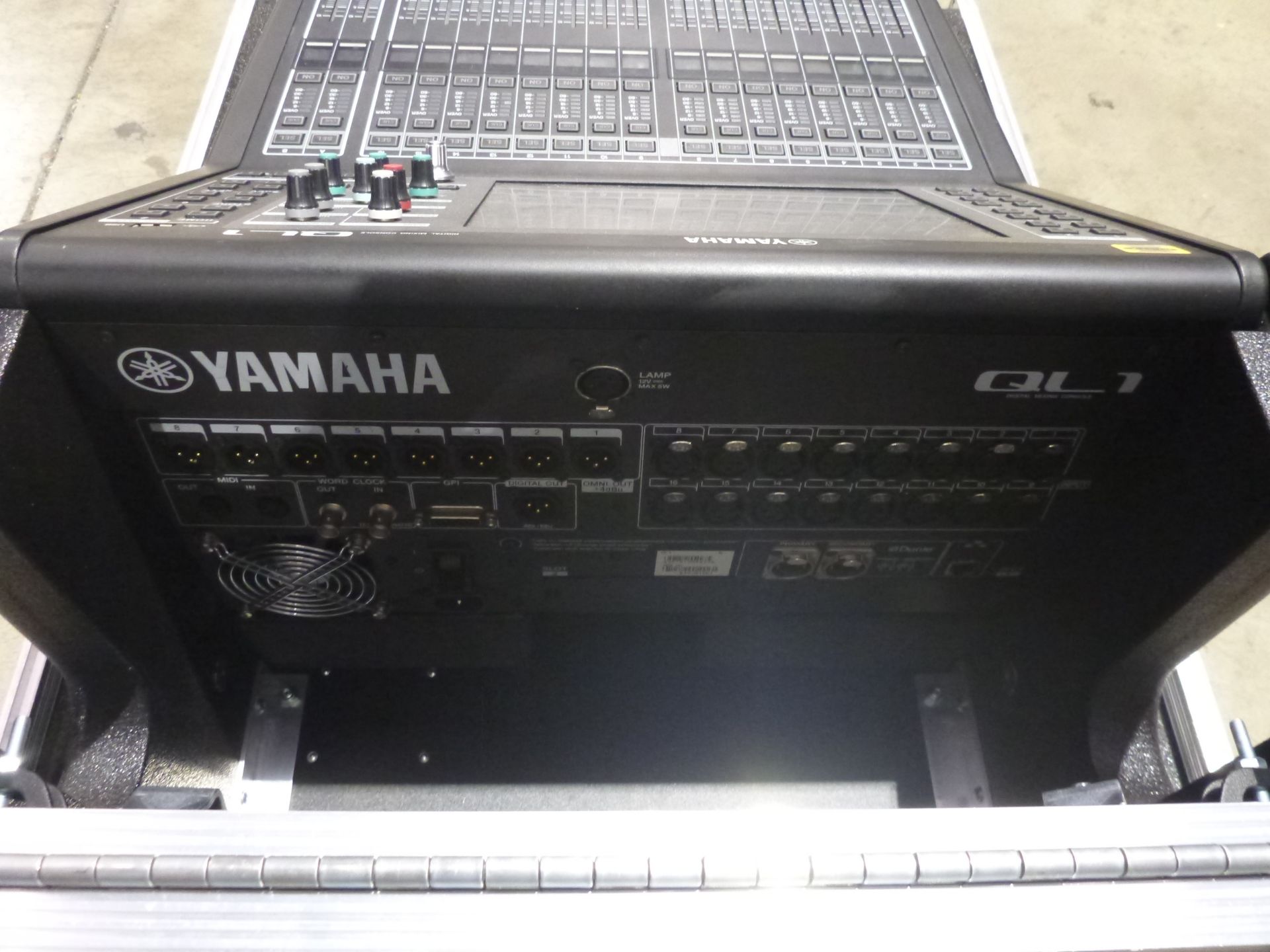Yamaha QL1 32 Channel Digital Audio Mixing Desk, S/N C121BAVJ01001, In flight case - Image 4 of 8