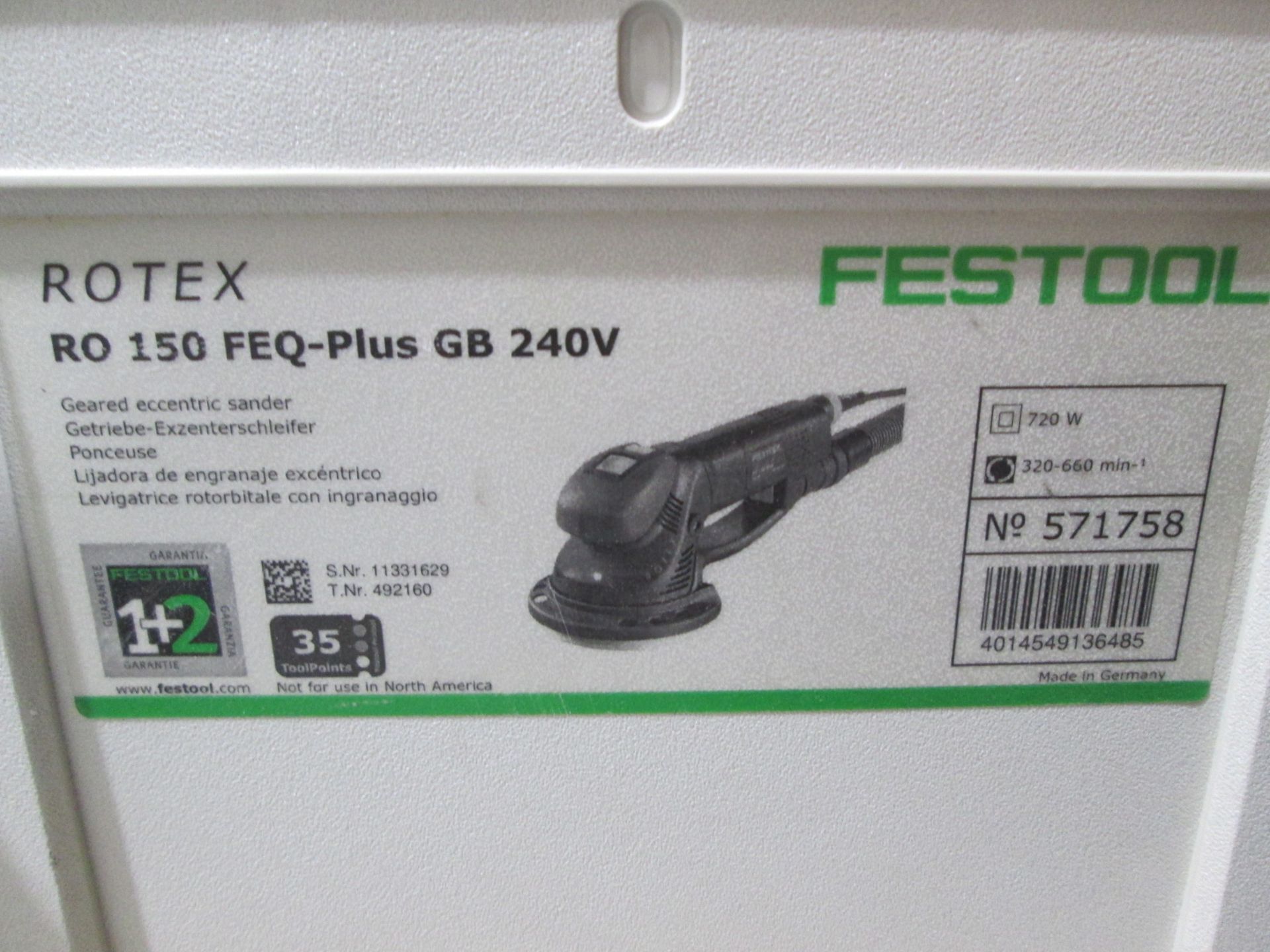 Festool RO 150 FEQ-Plus Geared Eccentric Sander, 240V - Image 5 of 6