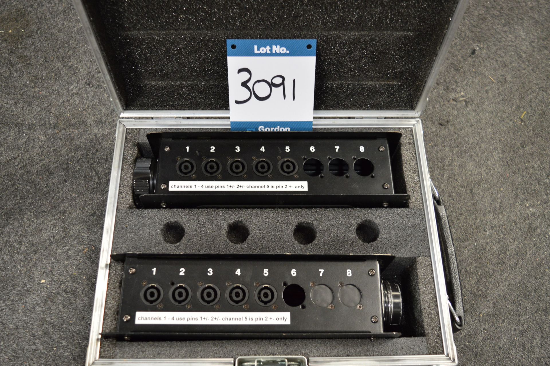 2x No. Evolution, XPC five channel Speakon stage boxes in flight case: Unit 500, Eckersall Road,