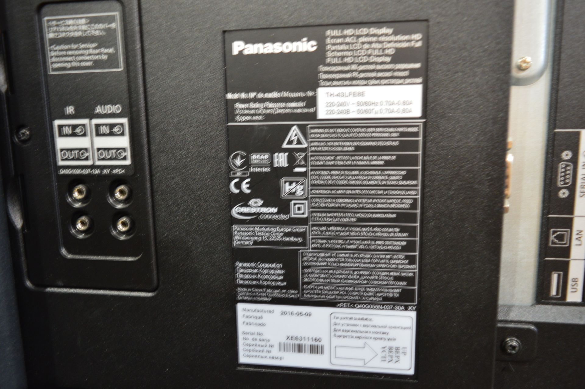 Panasonic, 43" full HD LCD display, Model TH-43LFE - Image 2 of 4