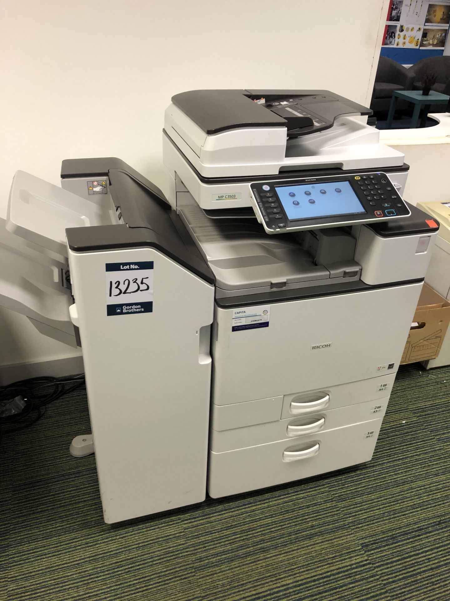 Ricoh, MP-C3503 photocopier and stand, Serial No.