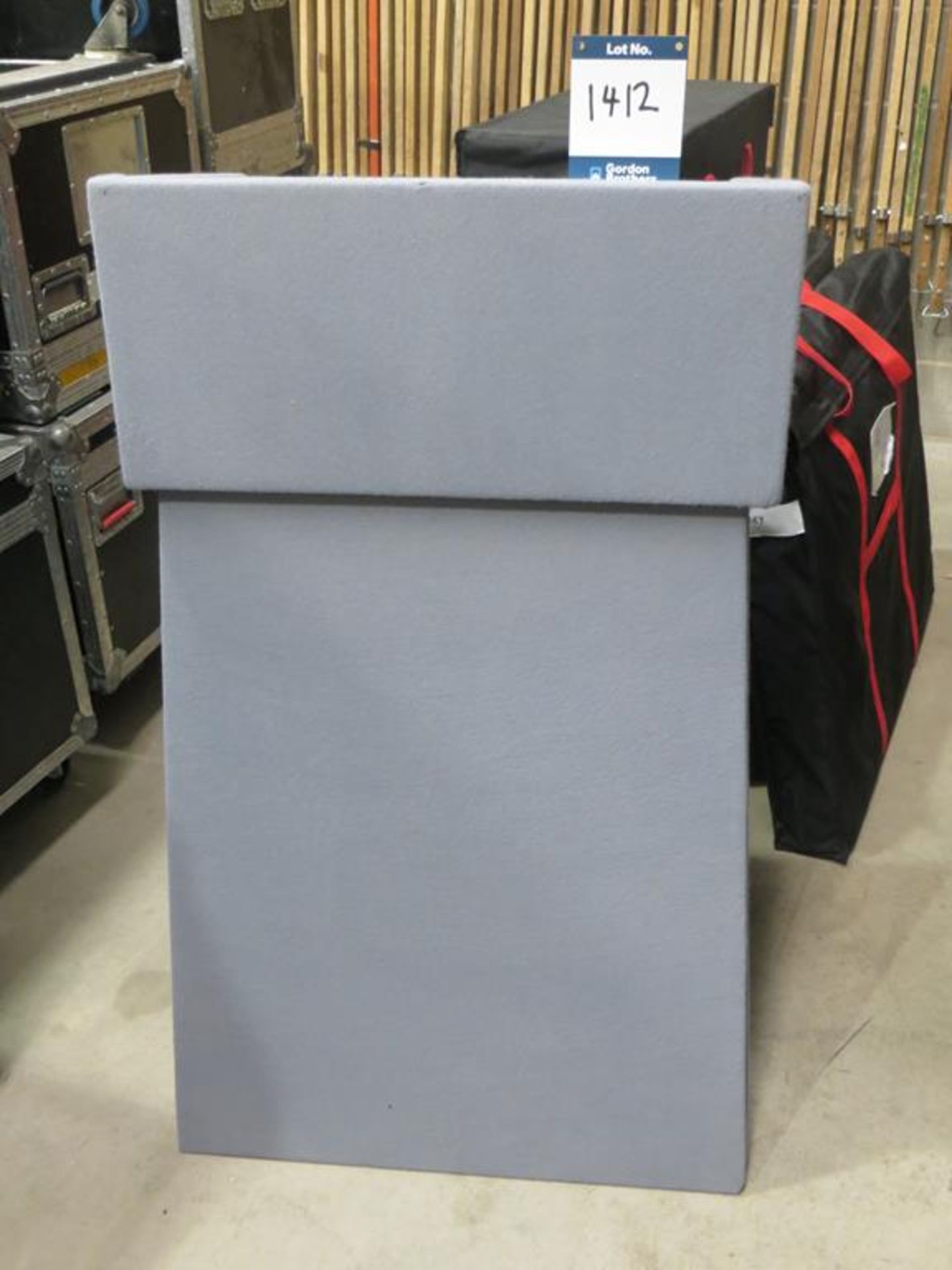 Grey two part conference lectern in 2x No. soft carry bags: Unit 500, Eckersall Road, Birmingham B38