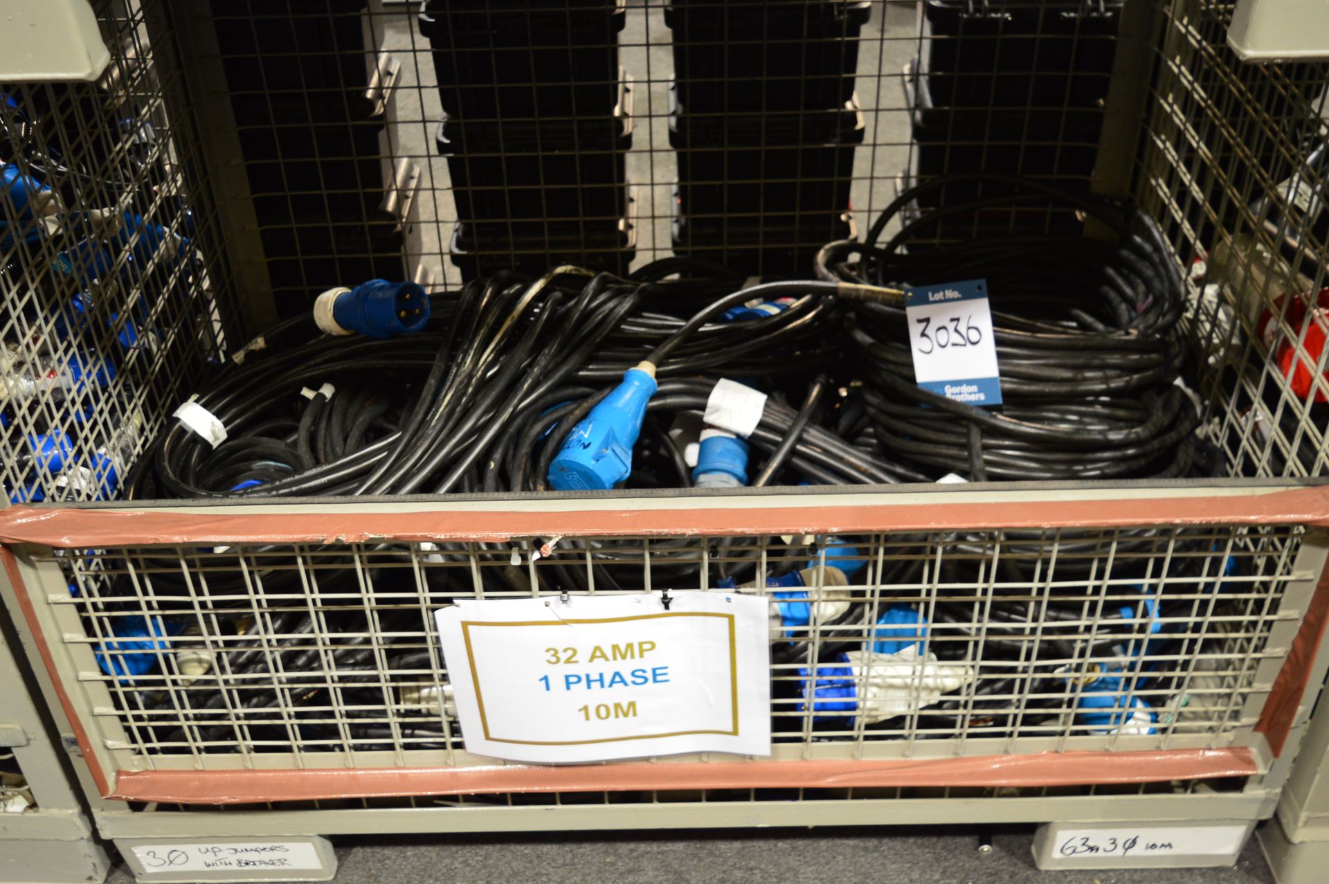 Quantity of 32 amp single phase 10m cables (stillage not included): Unit 500, Eckersall Road,