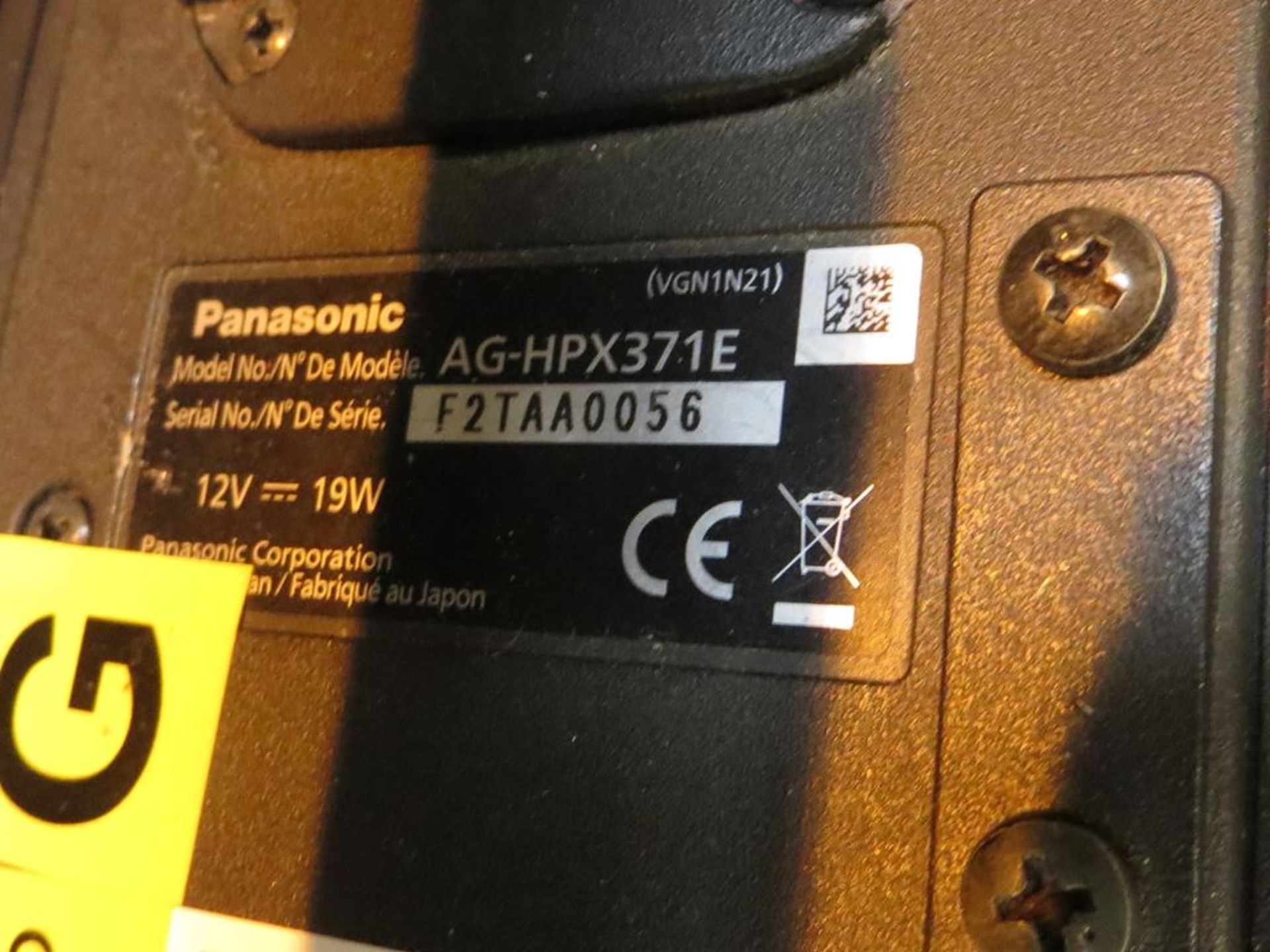 Panasonic, AGHPX371 camera channel, Serial No. N/A complete with Panasonic, AGBS300 camera - Image 7 of 13