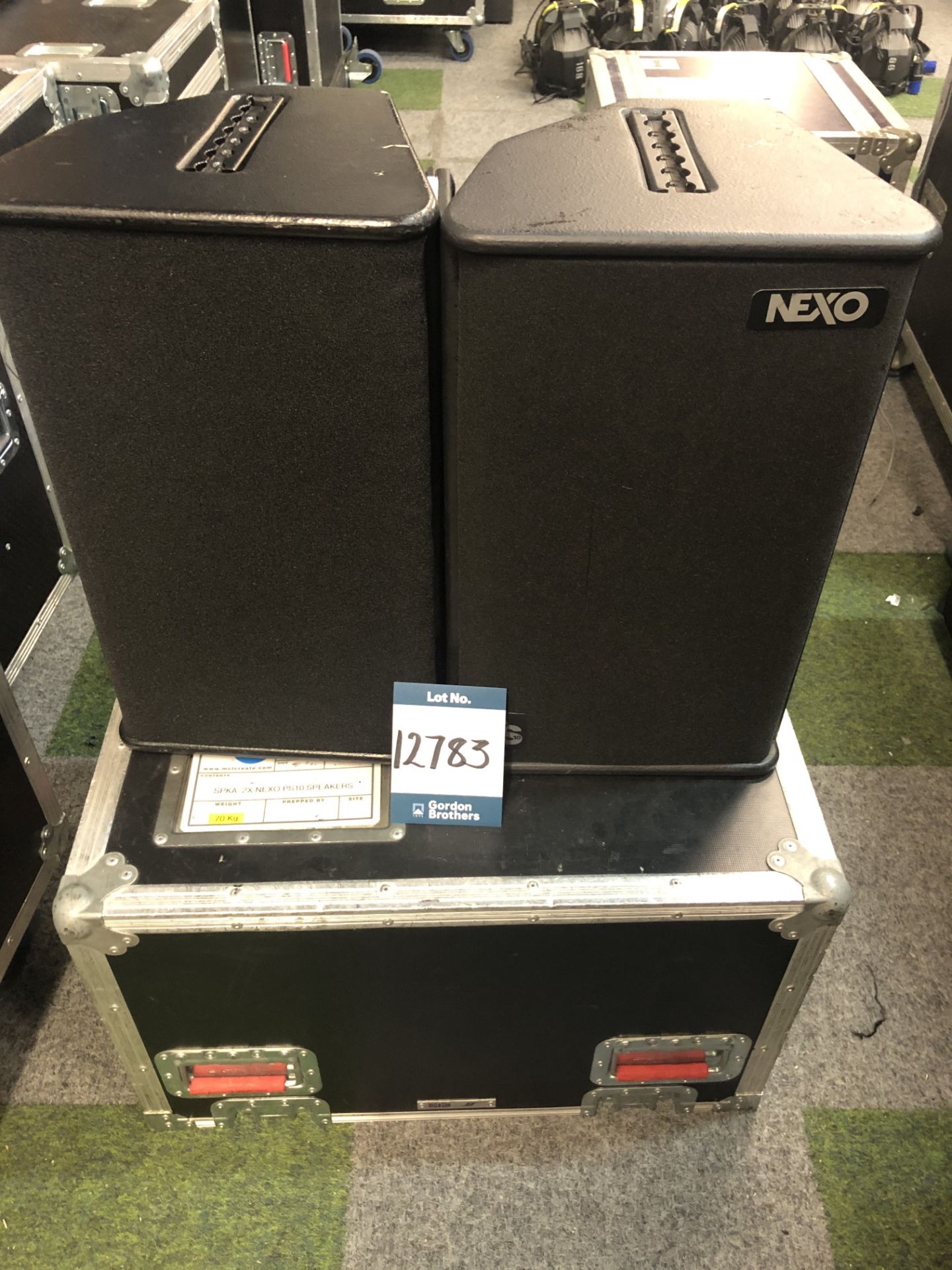 1x No. pair Nexo, PS10 loudspeakers in transit cas