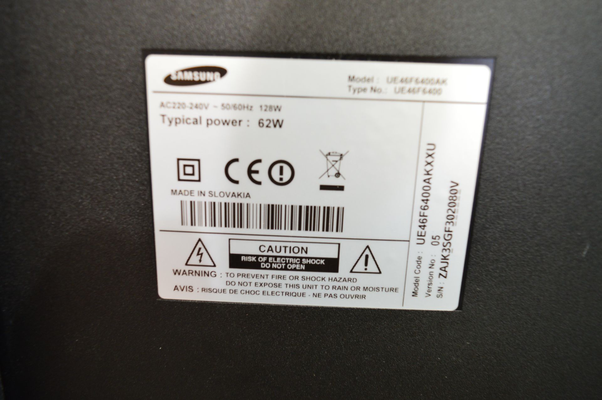 Samsung, 46" full HD LED Smart 3D TV, Model UE46F6 - Image 2 of 4