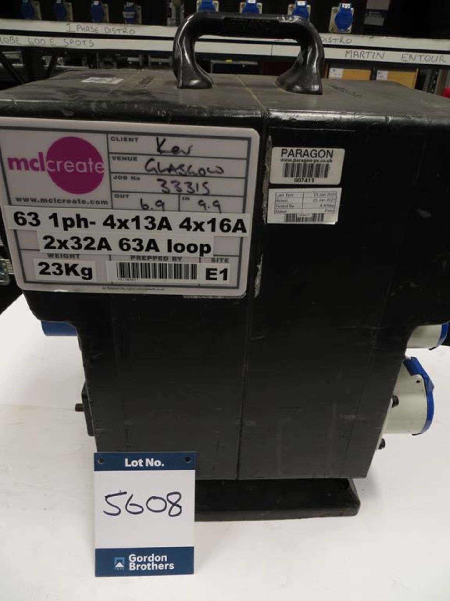 Rubber Box, 63 amp single phase mains distribution - Image 2 of 4