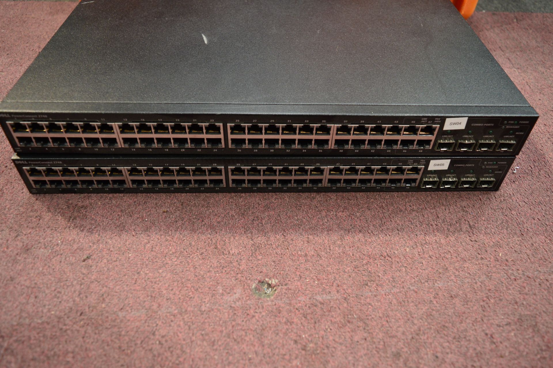 2x Dell Power Connect 2748 48 port switches (no power cables) with 2x TP-Link wireless routers (no - Image 2 of 2