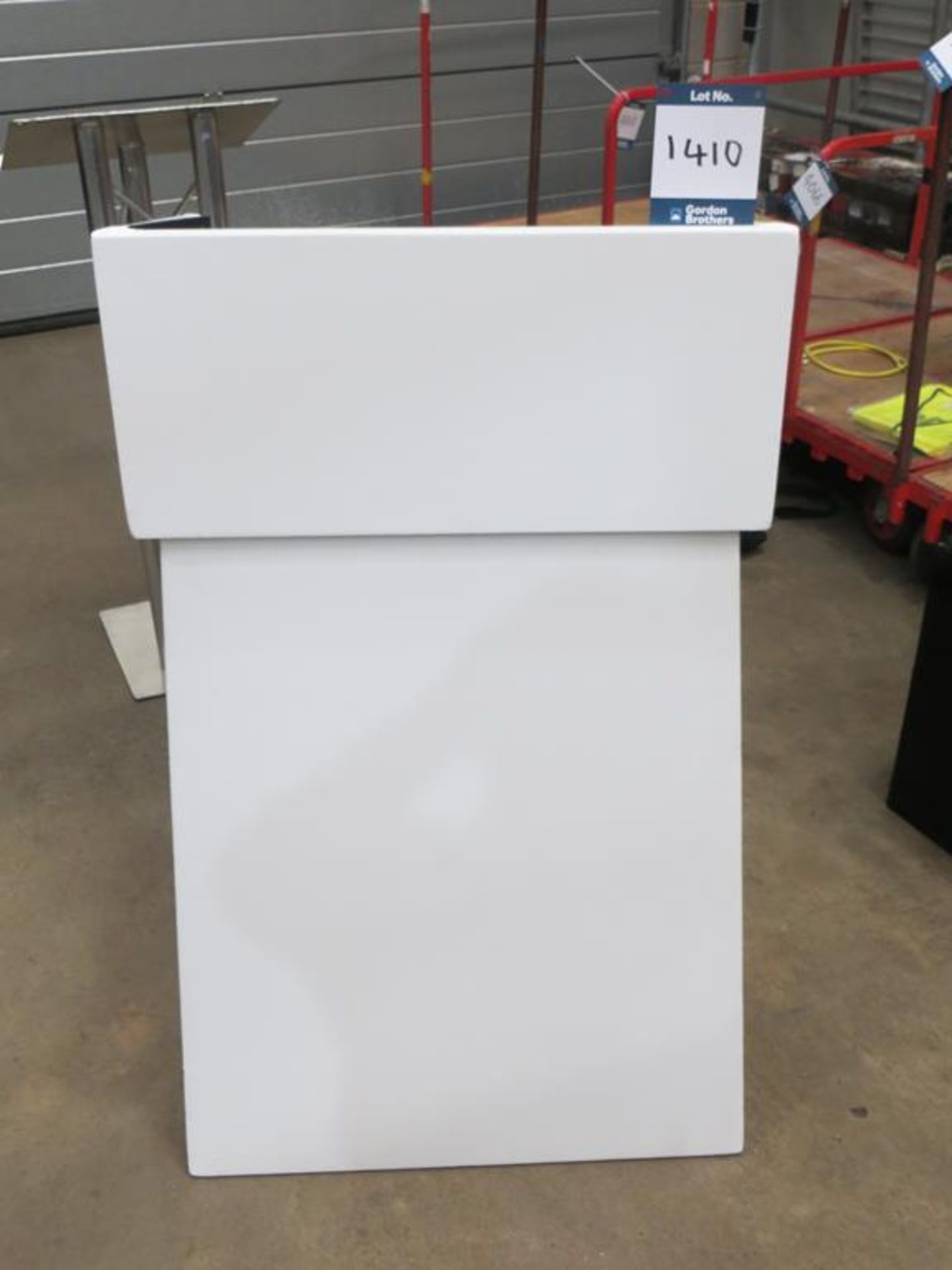 White two part conference lectern in 2x No. soft carry bags: Unit 500, Eckersall Road, Birmingham