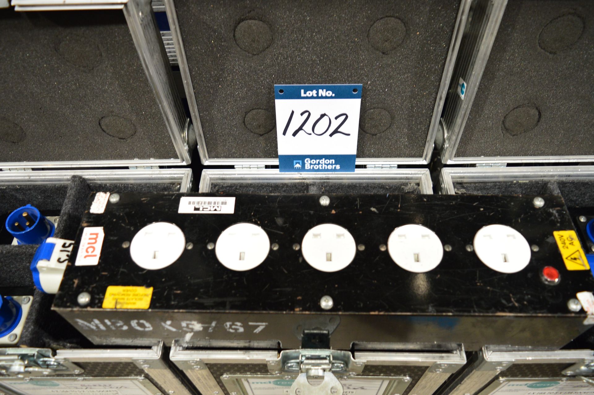 6x No. flight cases each containing: 4x No. 16 amp