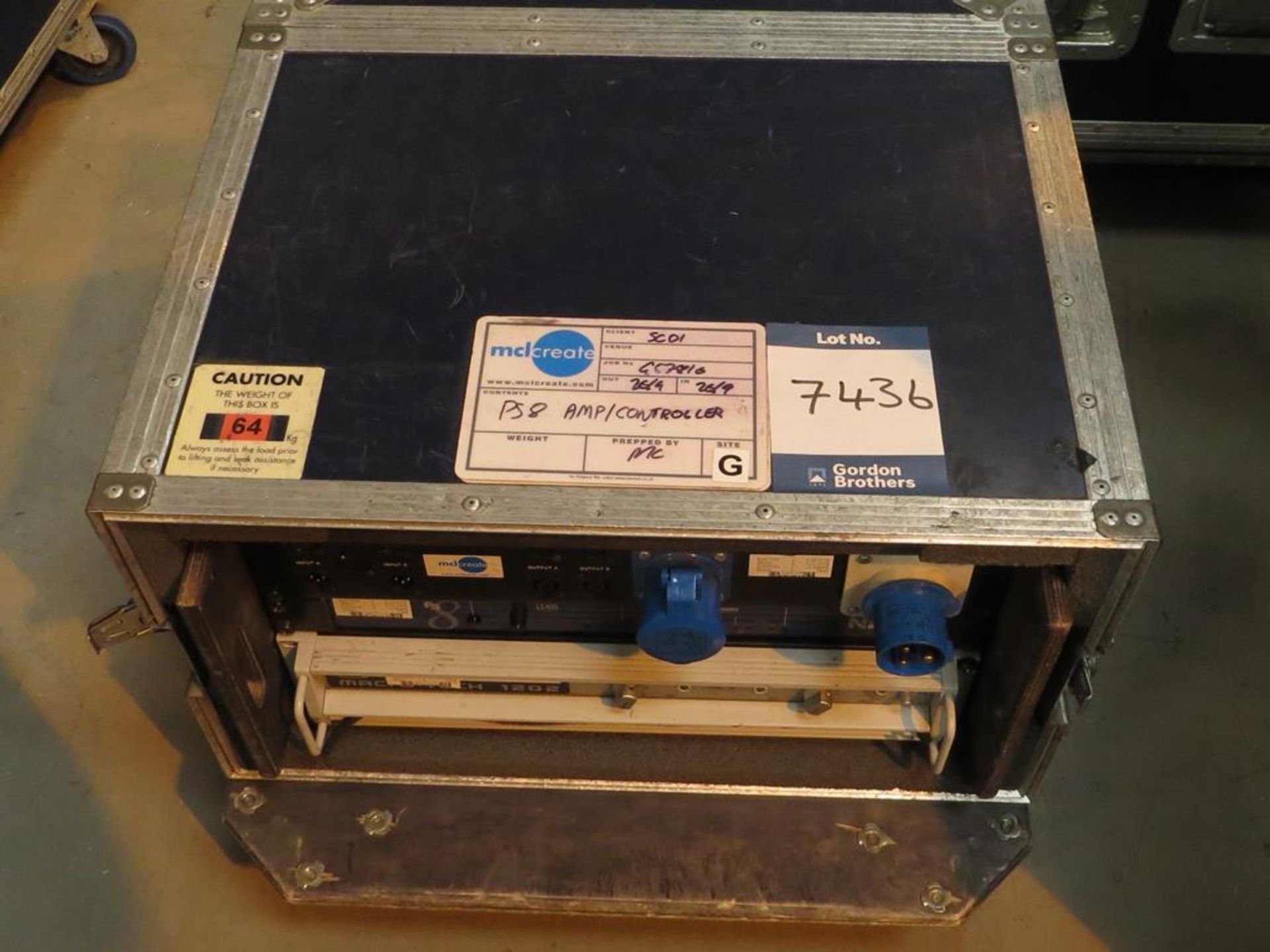 Crown Macrotech, 1201 power amplifier and Nexo, PS15100 eight speaker controller in transit case: