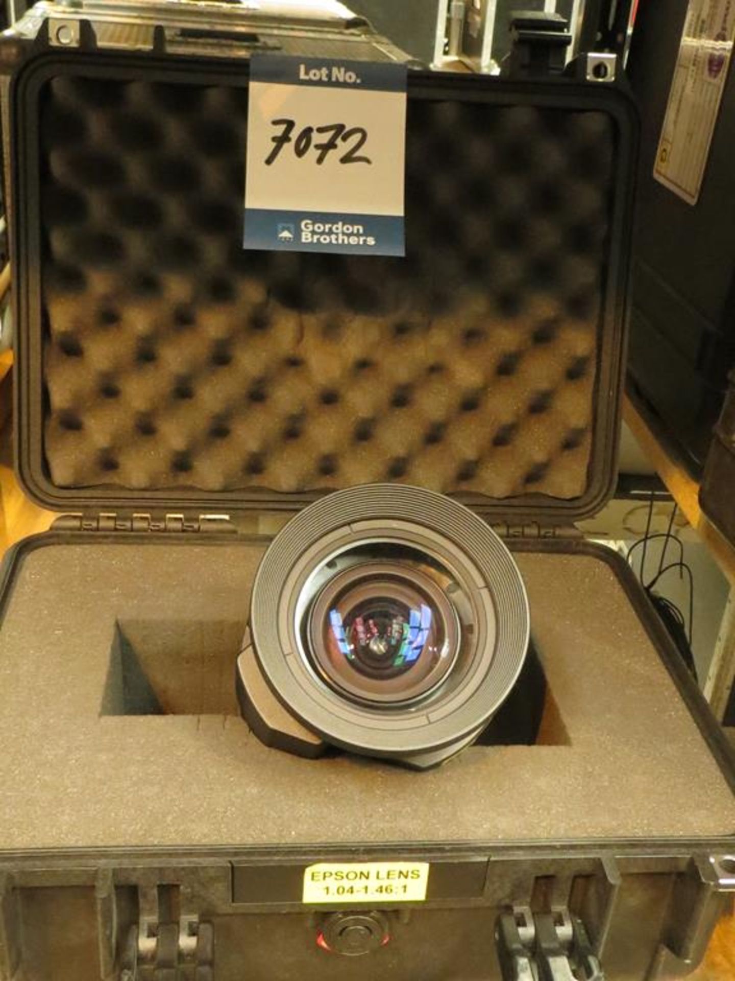 Epson, ELPLW05 lens, Serial No. 06527A--73, 1.04-1.46:1 in transit case: Unit C Moorside, 40 Dava