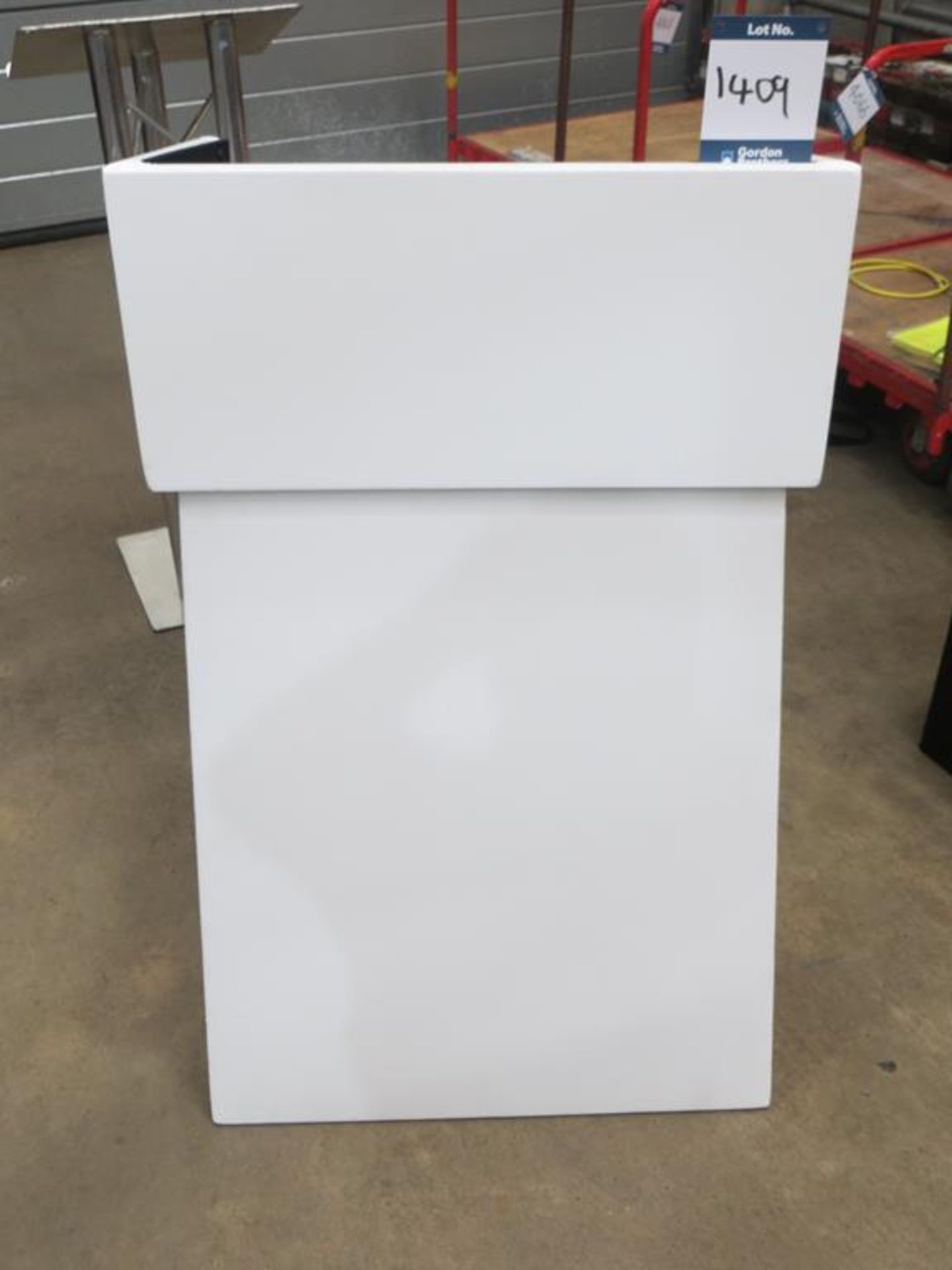 White two part conference lectern in 2x No. soft carry bags: Unit 500, Eckersall Road, Birmingham