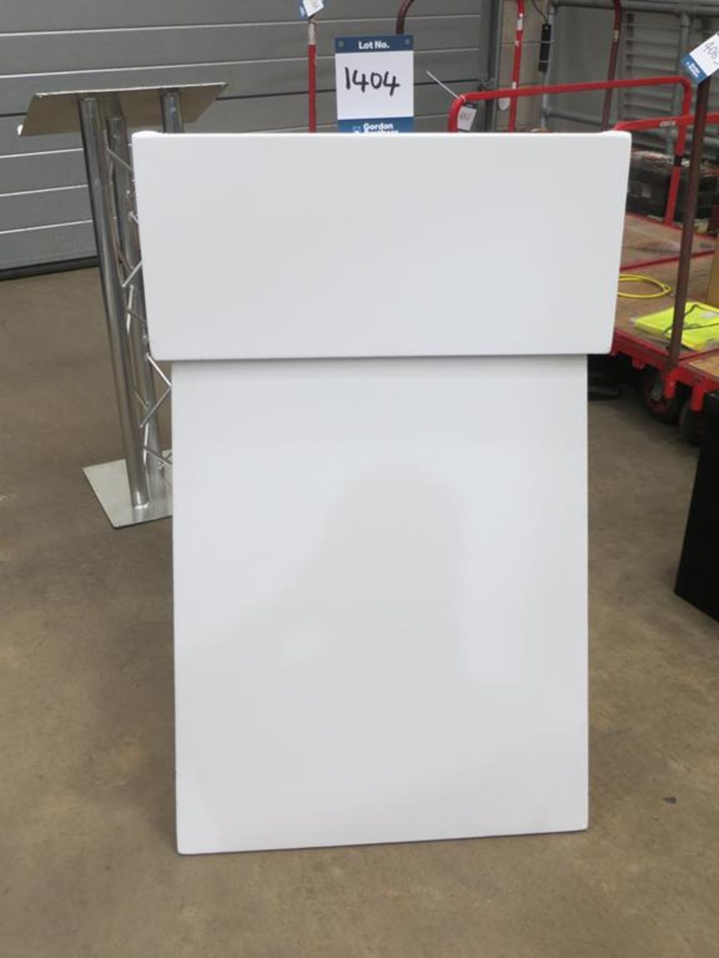 White two part conference lectern in 2x No. soft carry bags: Unit 500, Eckersall Road, Birmingham