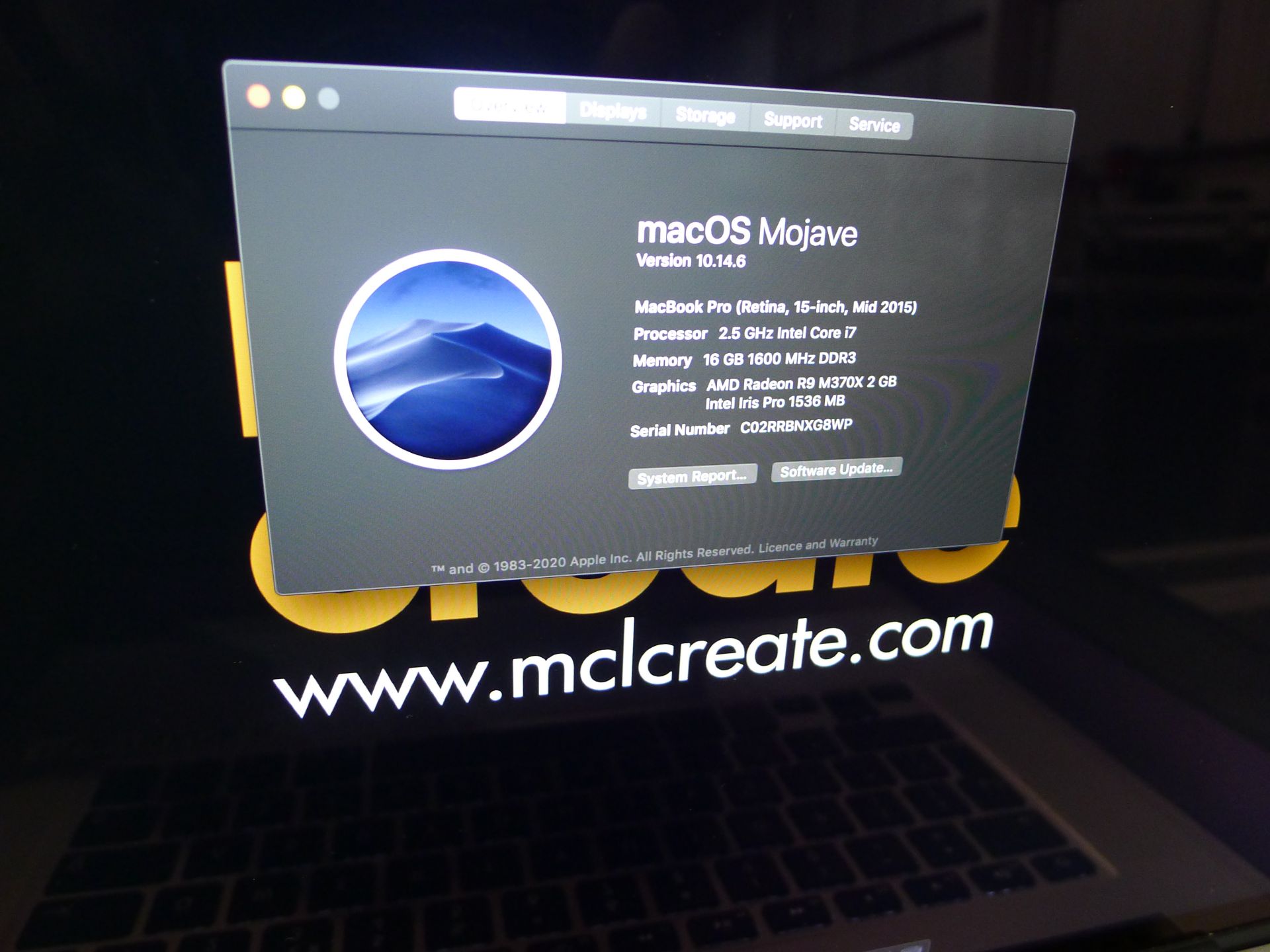 Apple MacBook Pro 15" 2.2 - 2.8 GHz Core i7 16GB R - Image 2 of 2