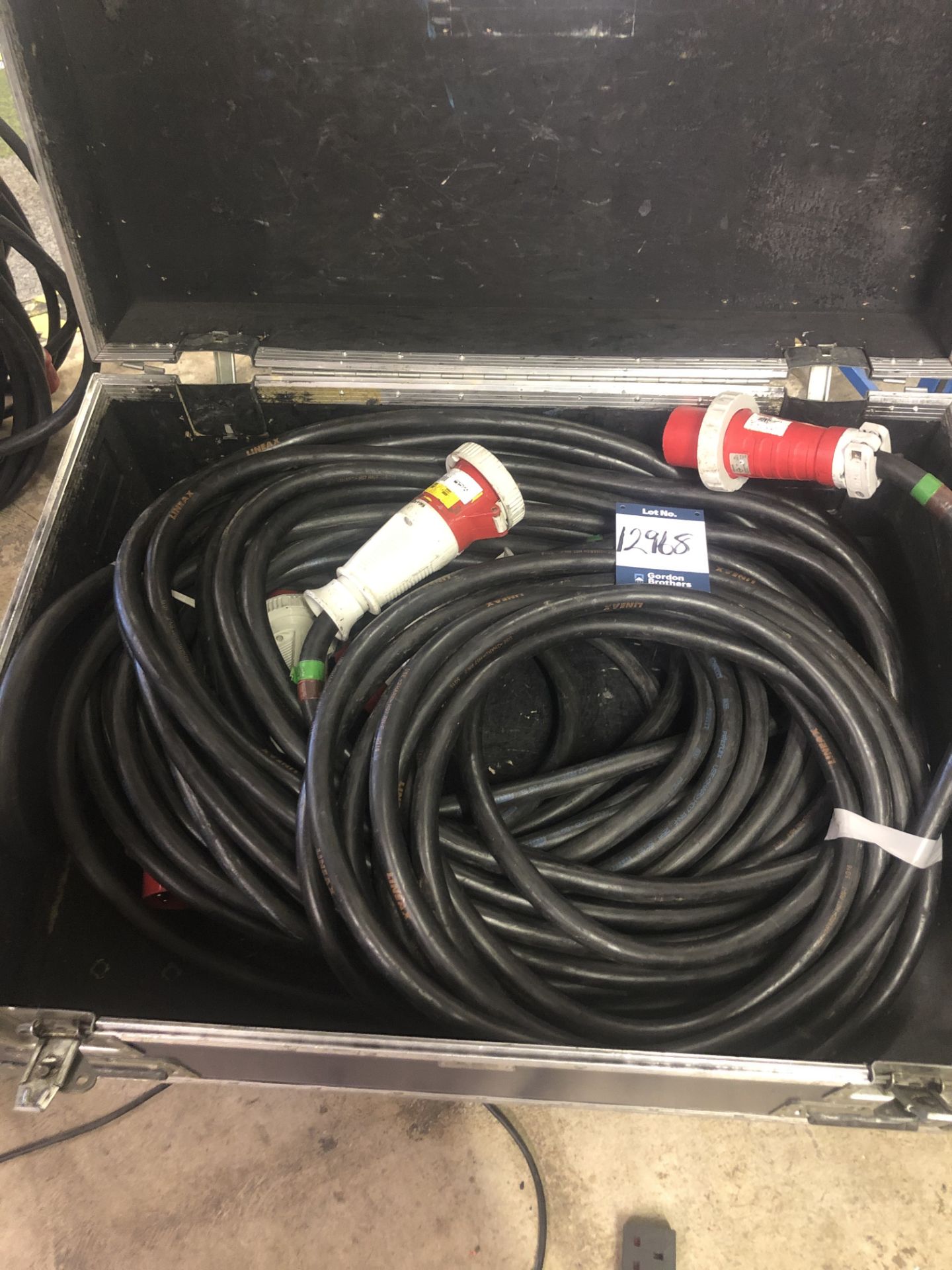 2x No. 15m 63 amp 3 phase cable in transit case